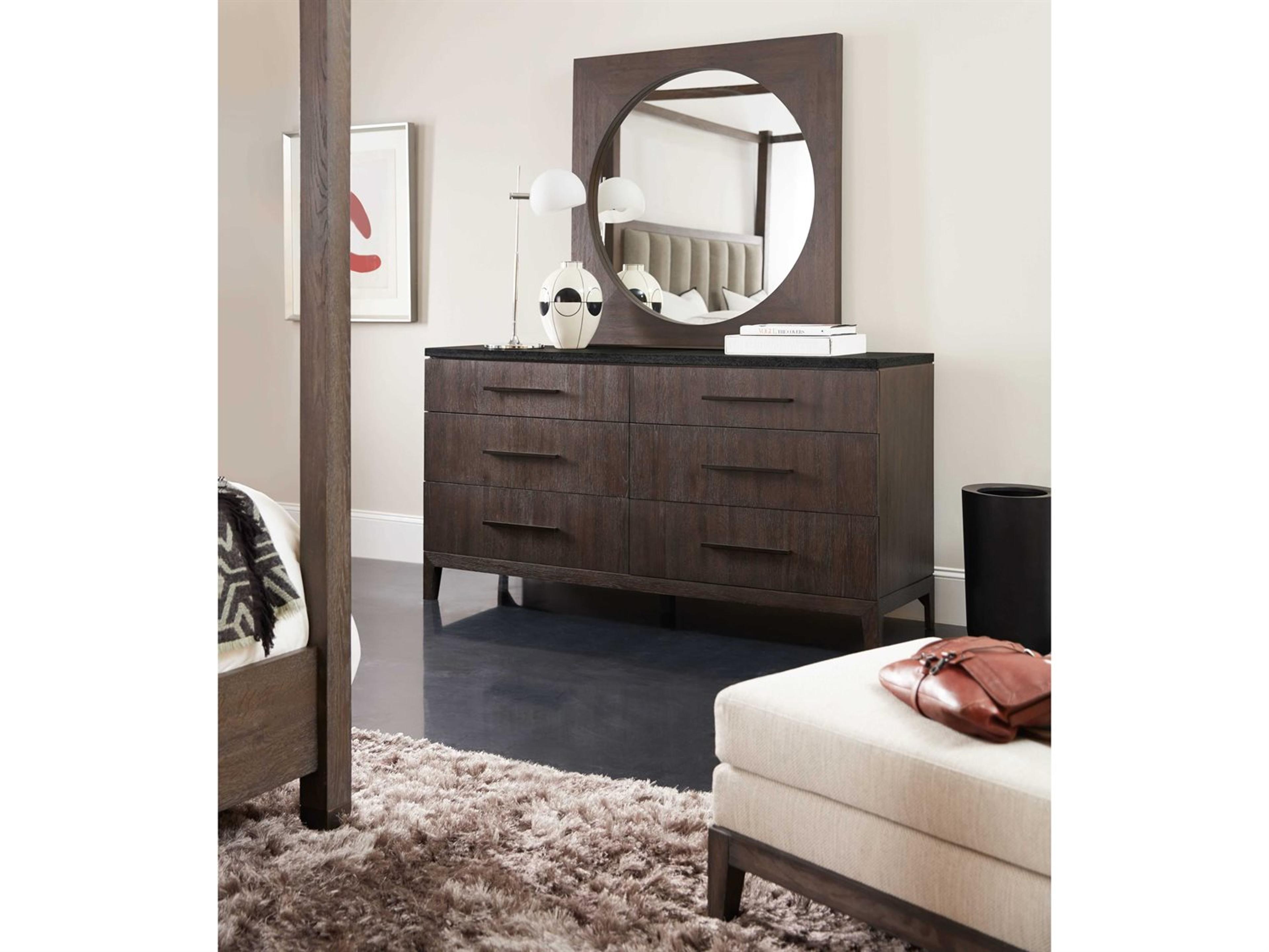 Hooker Furniture Miramar - Aventura Raphael 6-Drawers Brown Oak Wood Double Dresser