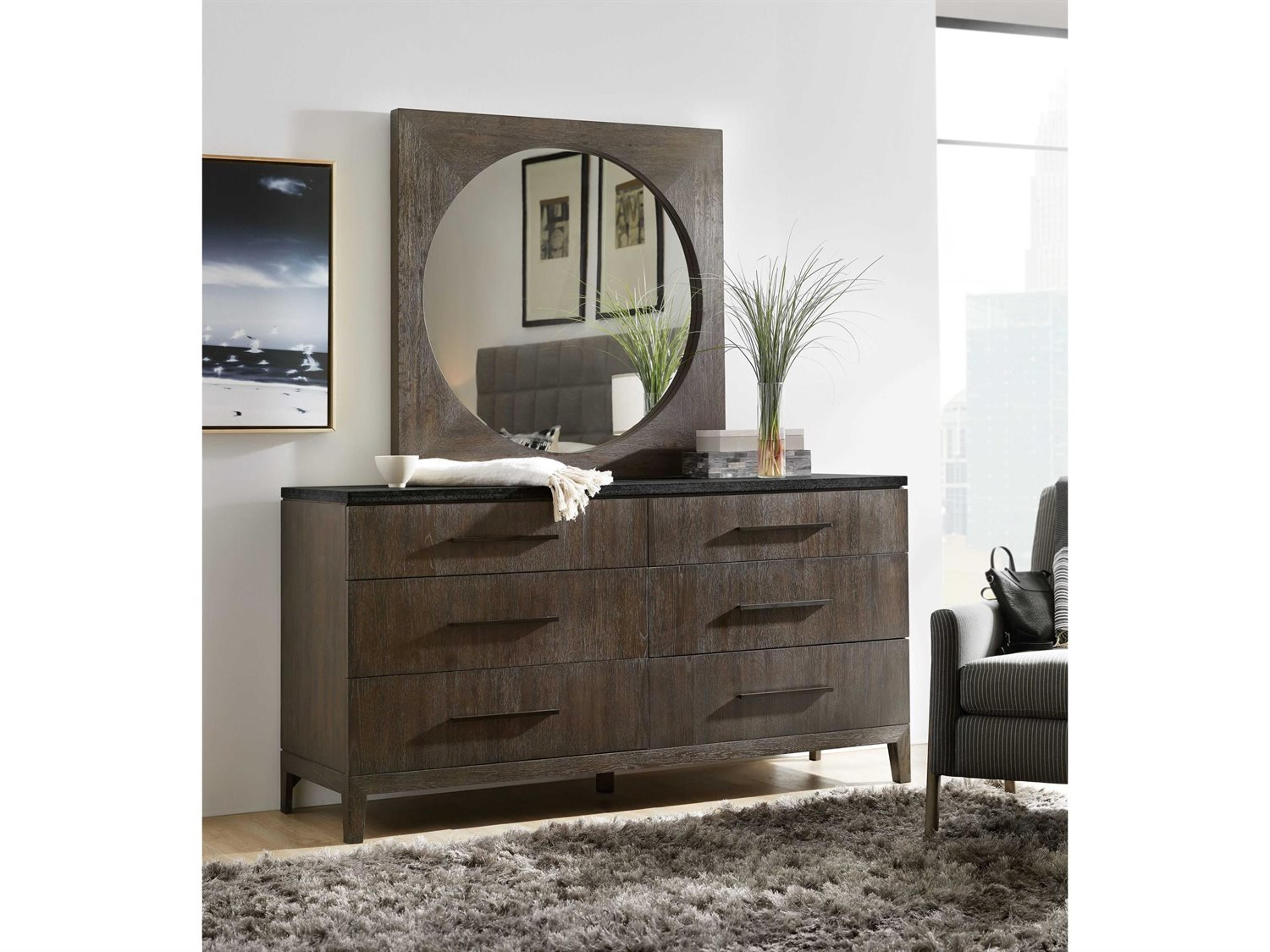 Hooker Furniture Miramar - Aventura Raphael 6-Drawers Brown Oak Wood Double Dresser
