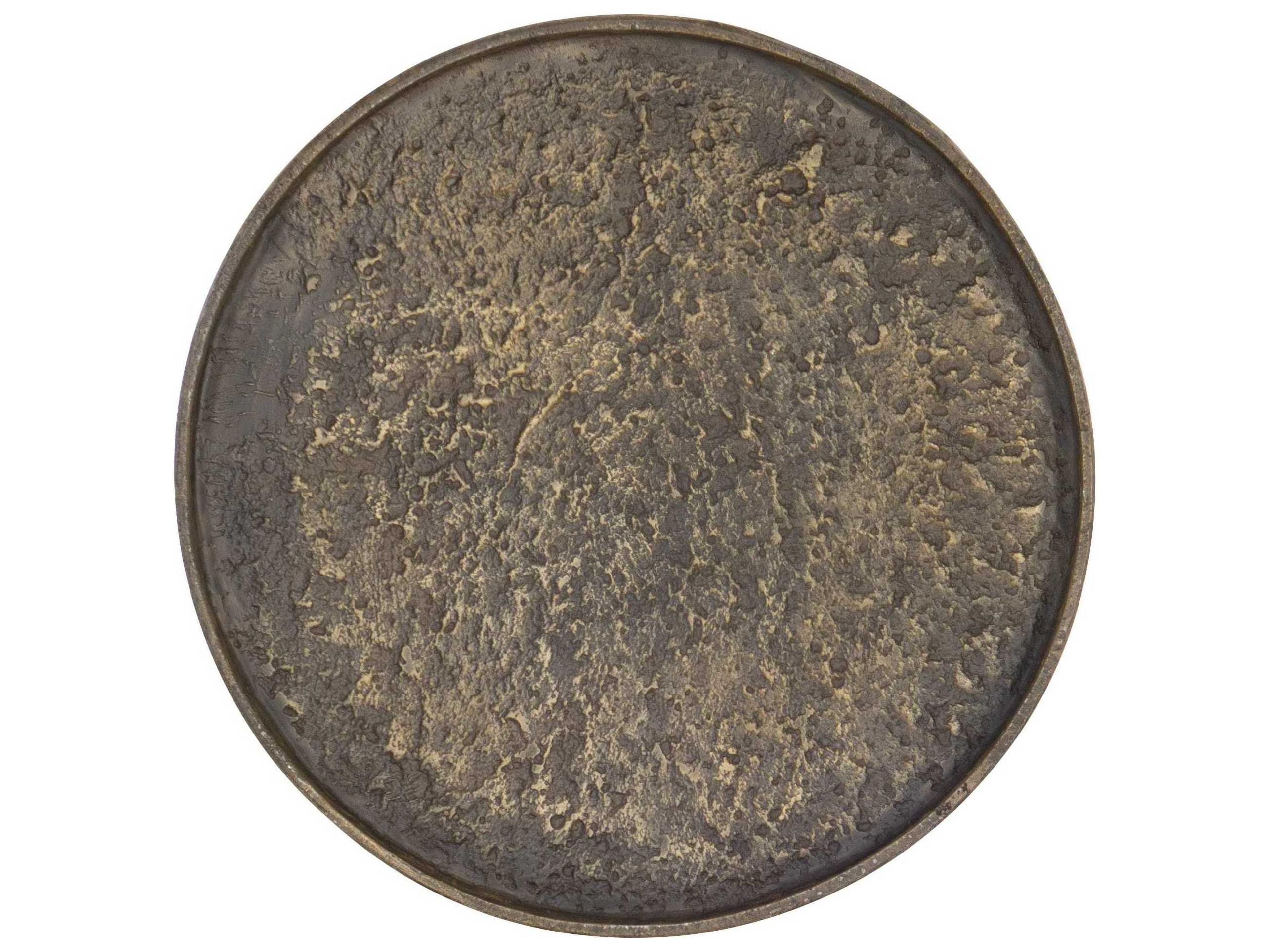 Luxecor Heritage Funda Round Metal Gold End Table