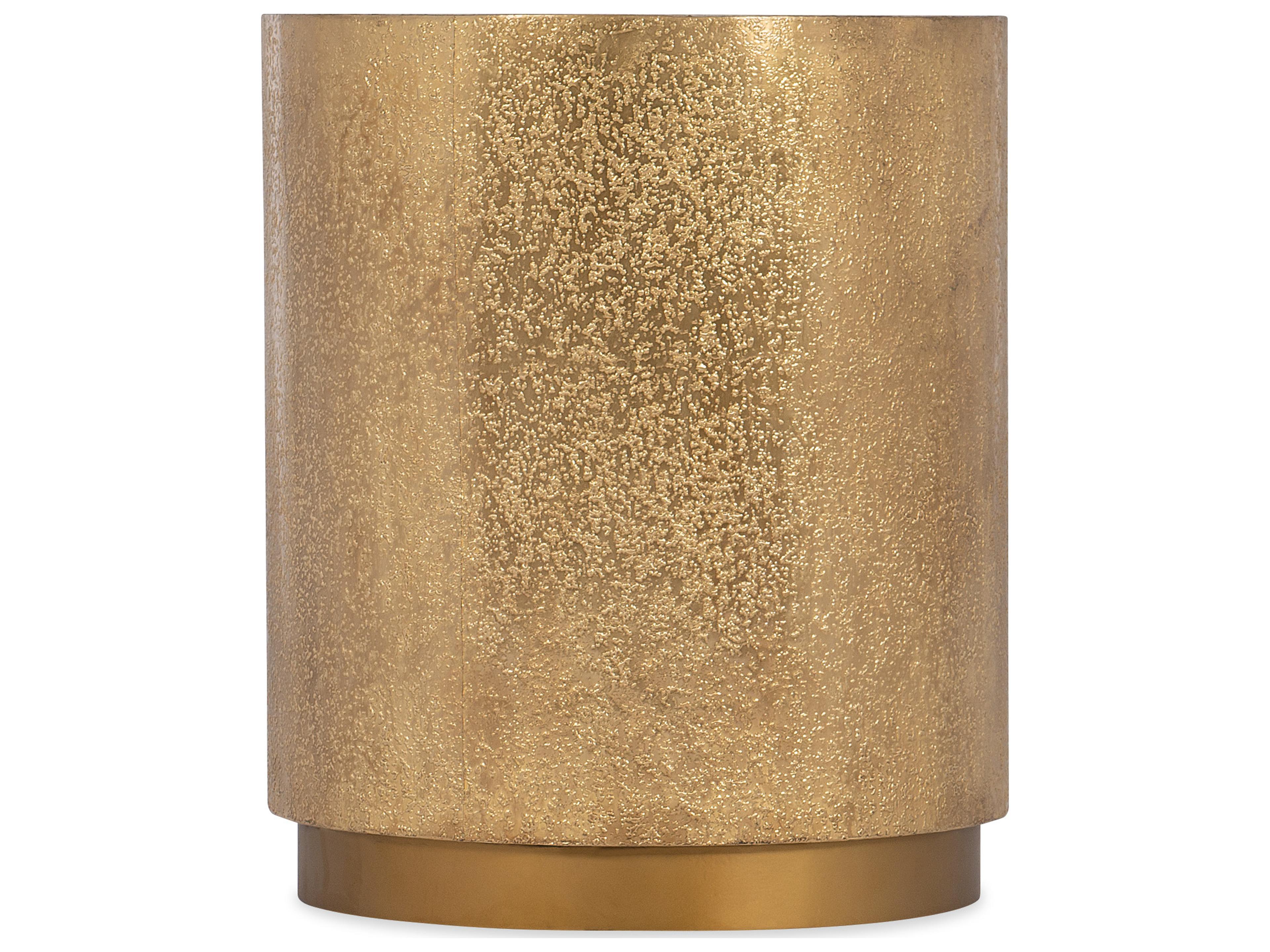 Heritage Round Wood Gold End Table