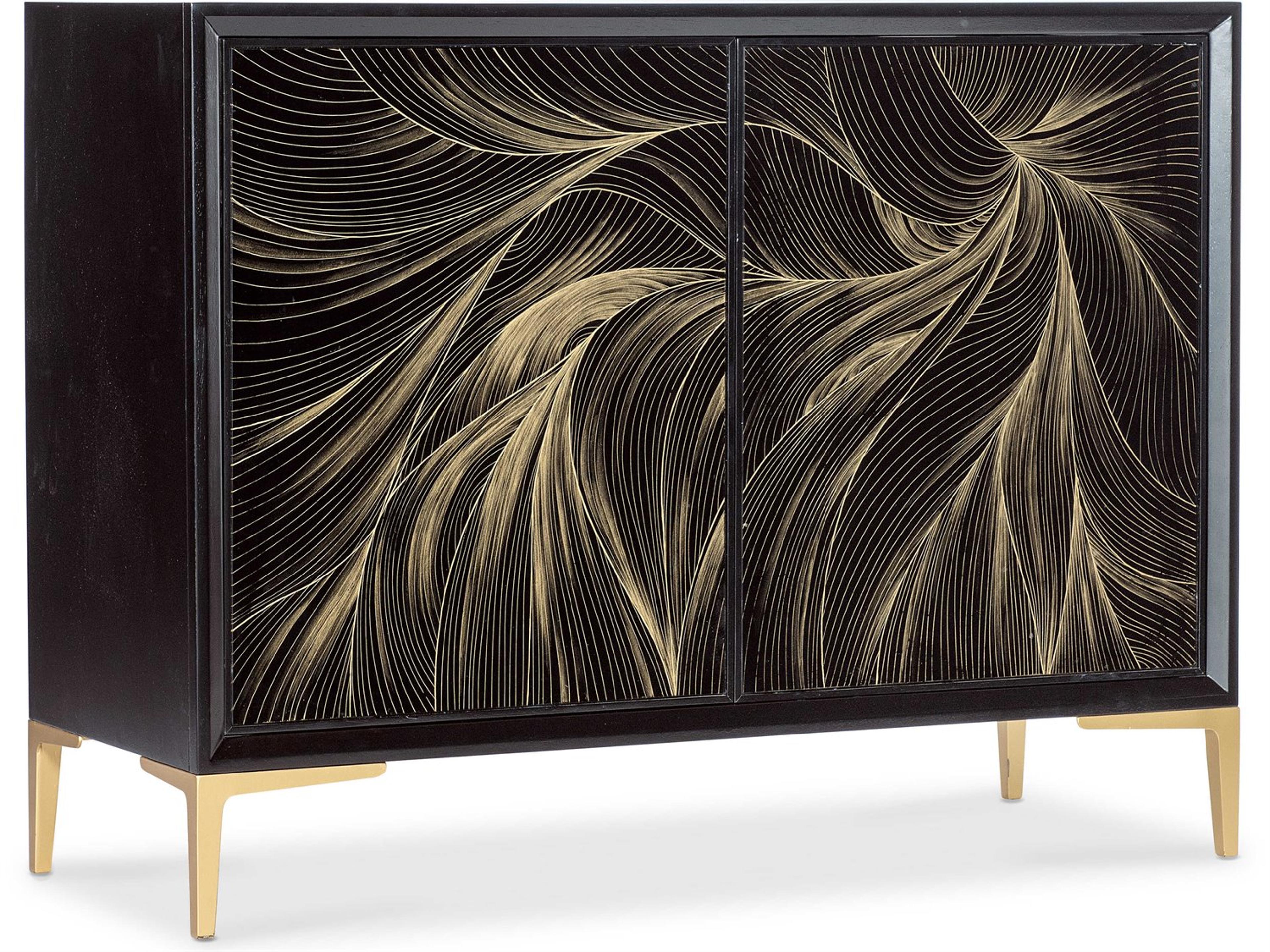 Melange Black Maple Wood Accent Chest