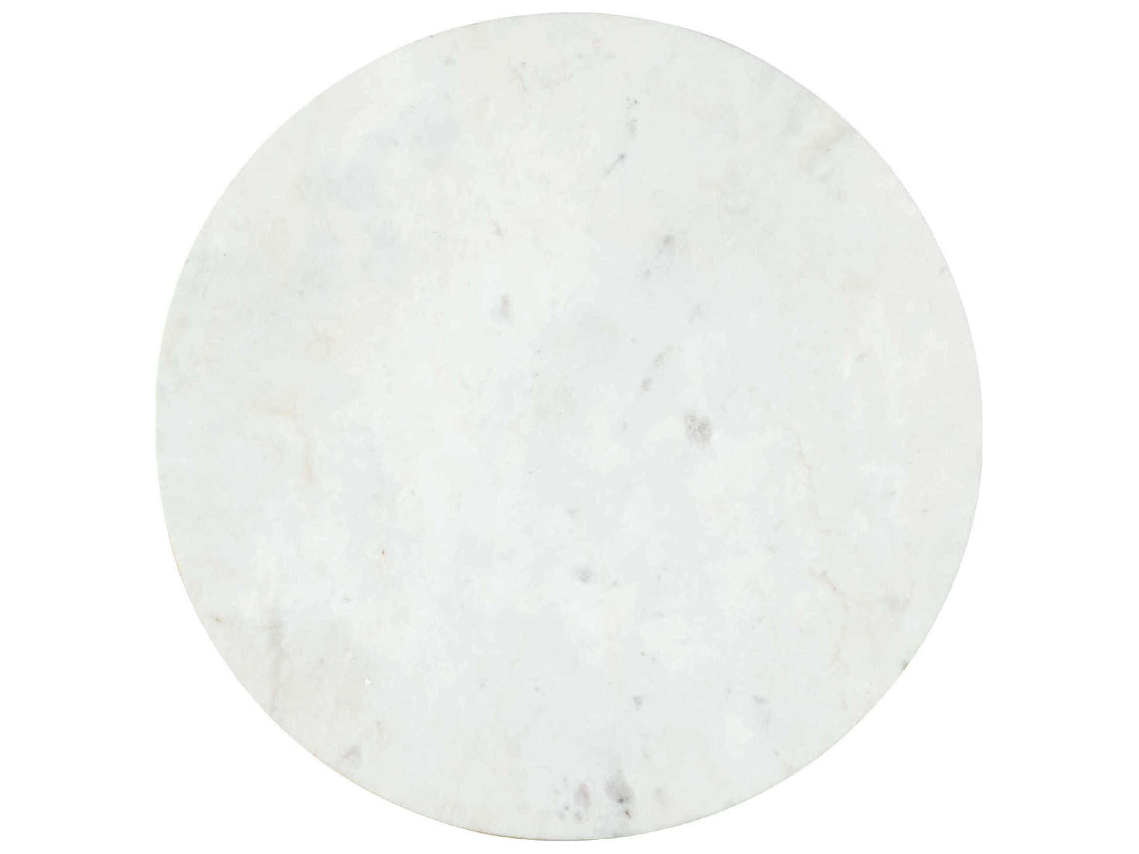 Luxecor Heritage Round Marble Silver End Table