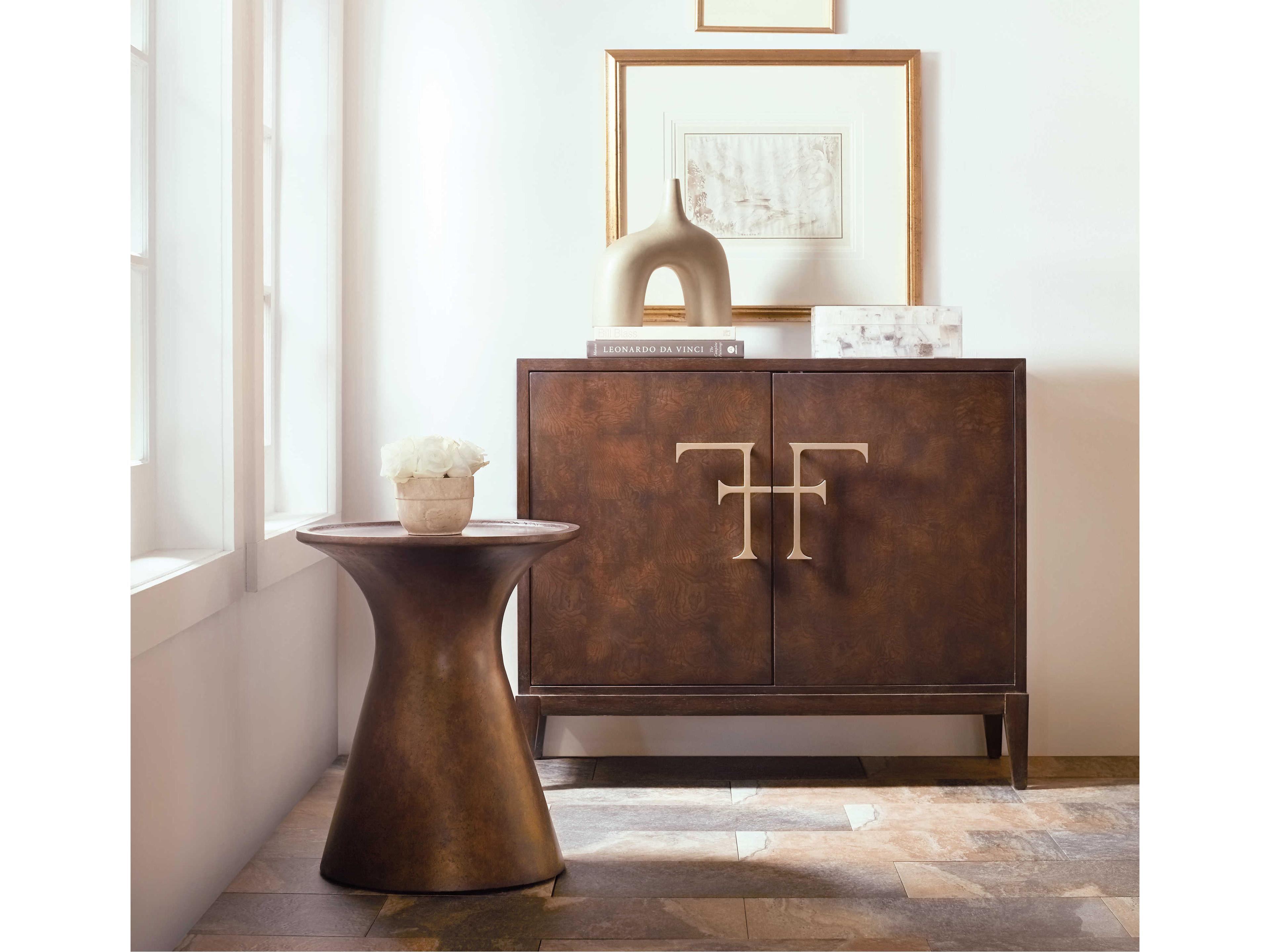 Hooker Furniture Melange Barron Round Resin Copper End Table