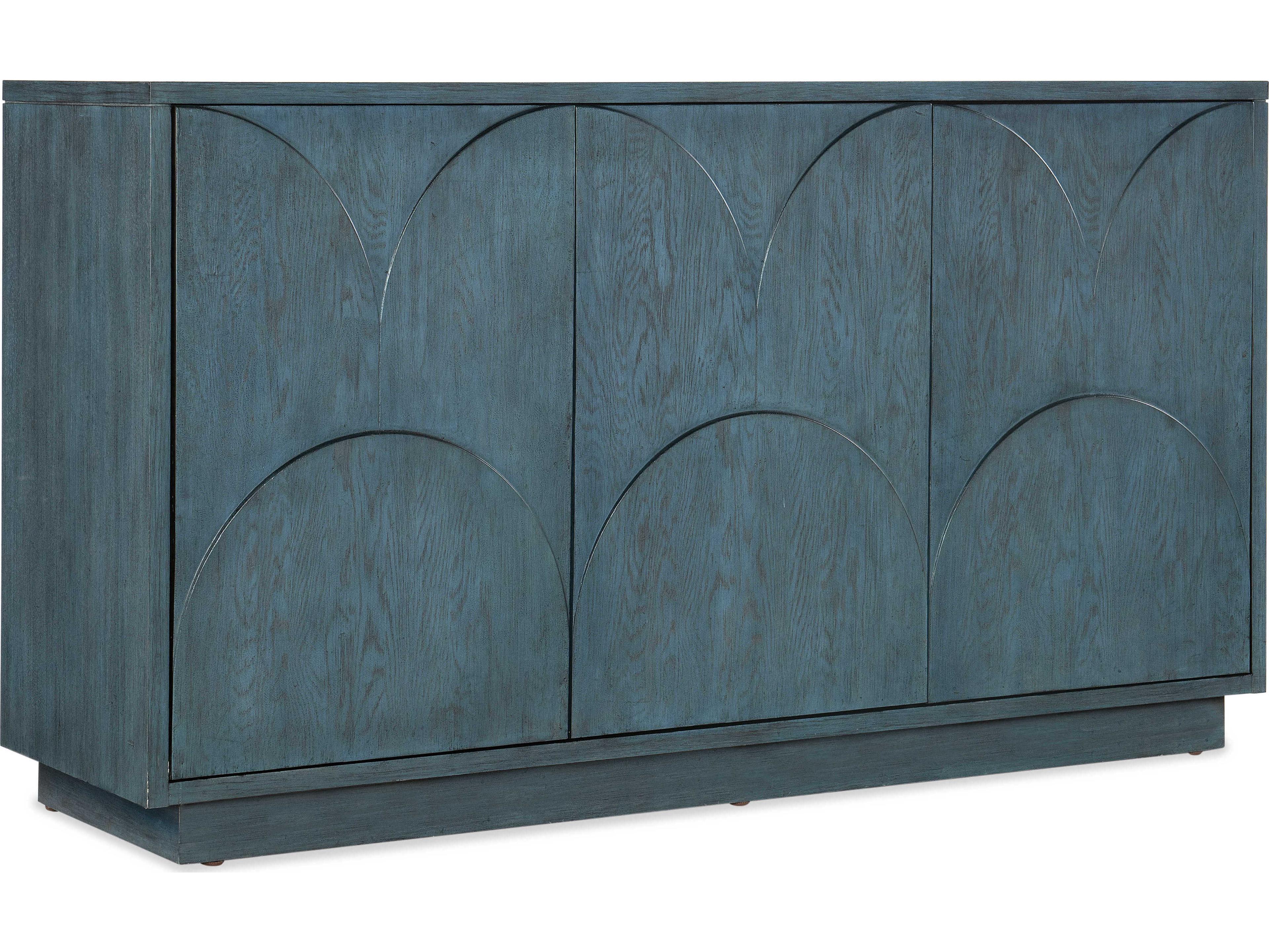 Melange Valley 64" Oak Wood Blue Media Console