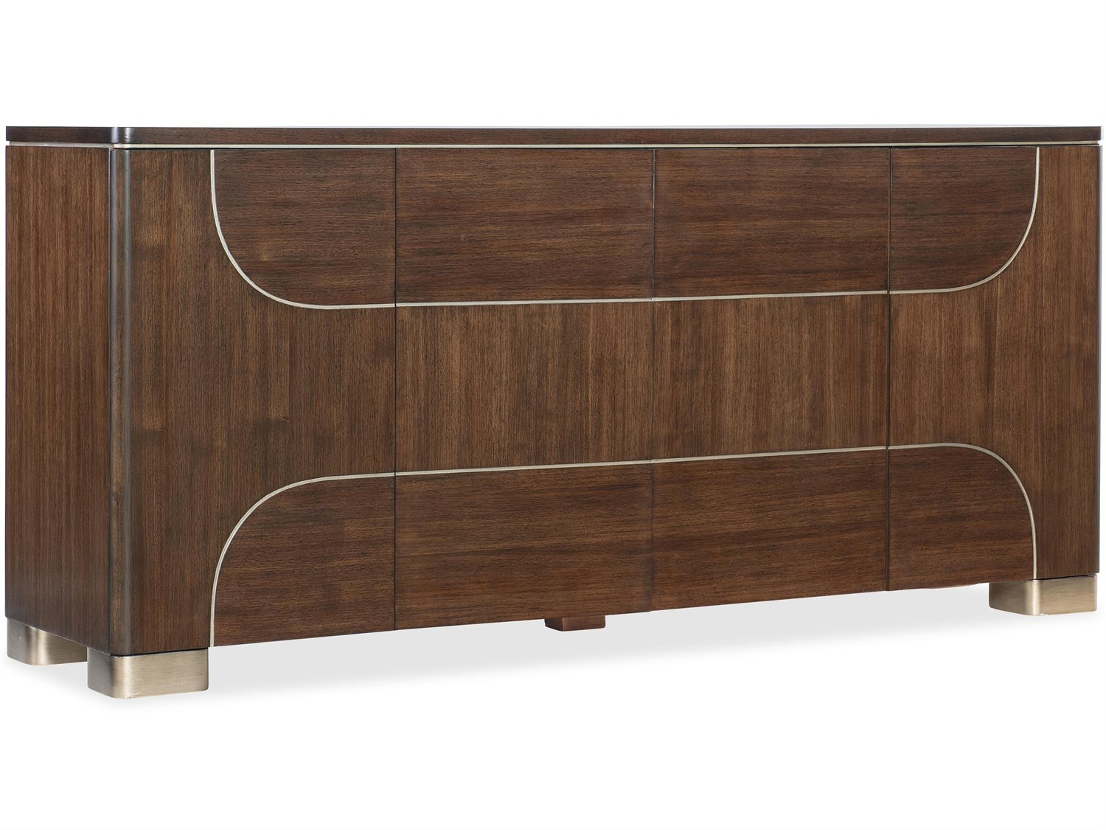 Melange 74" Walnut Wood Sideboard