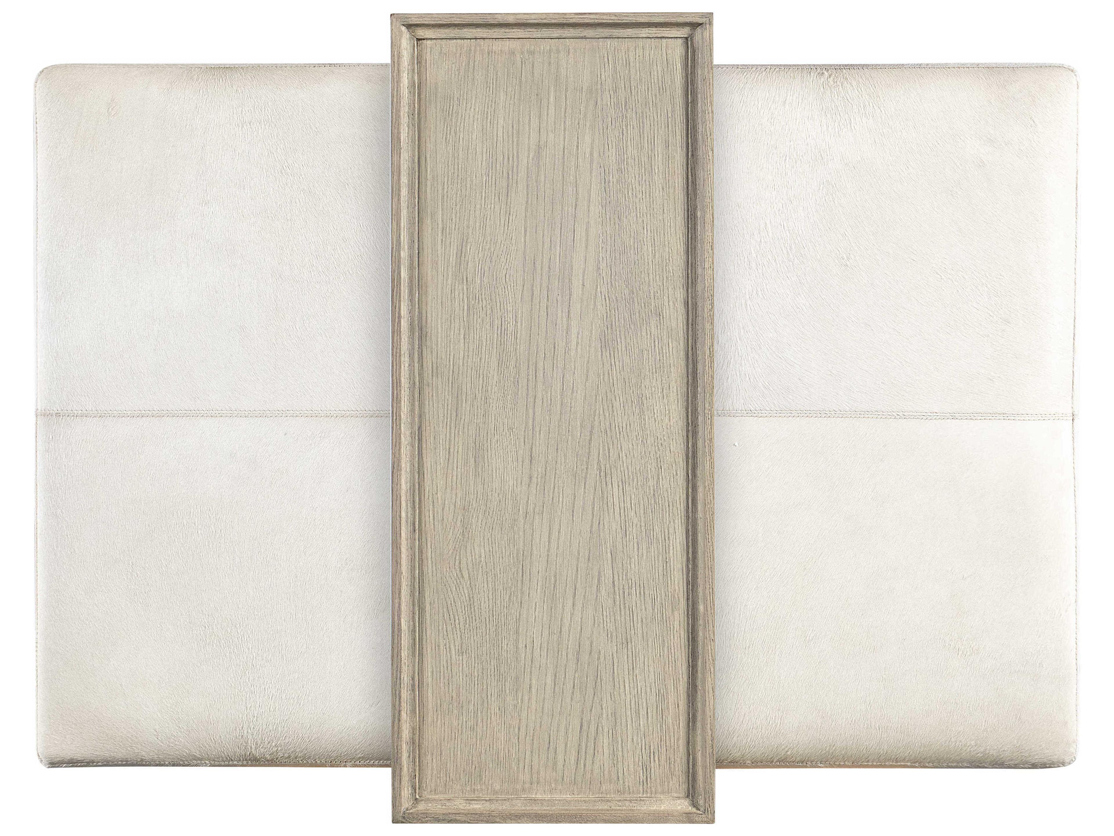 Hooker Furniture Melange Bridged Rectangular Leather Light Brown Cocktail Table