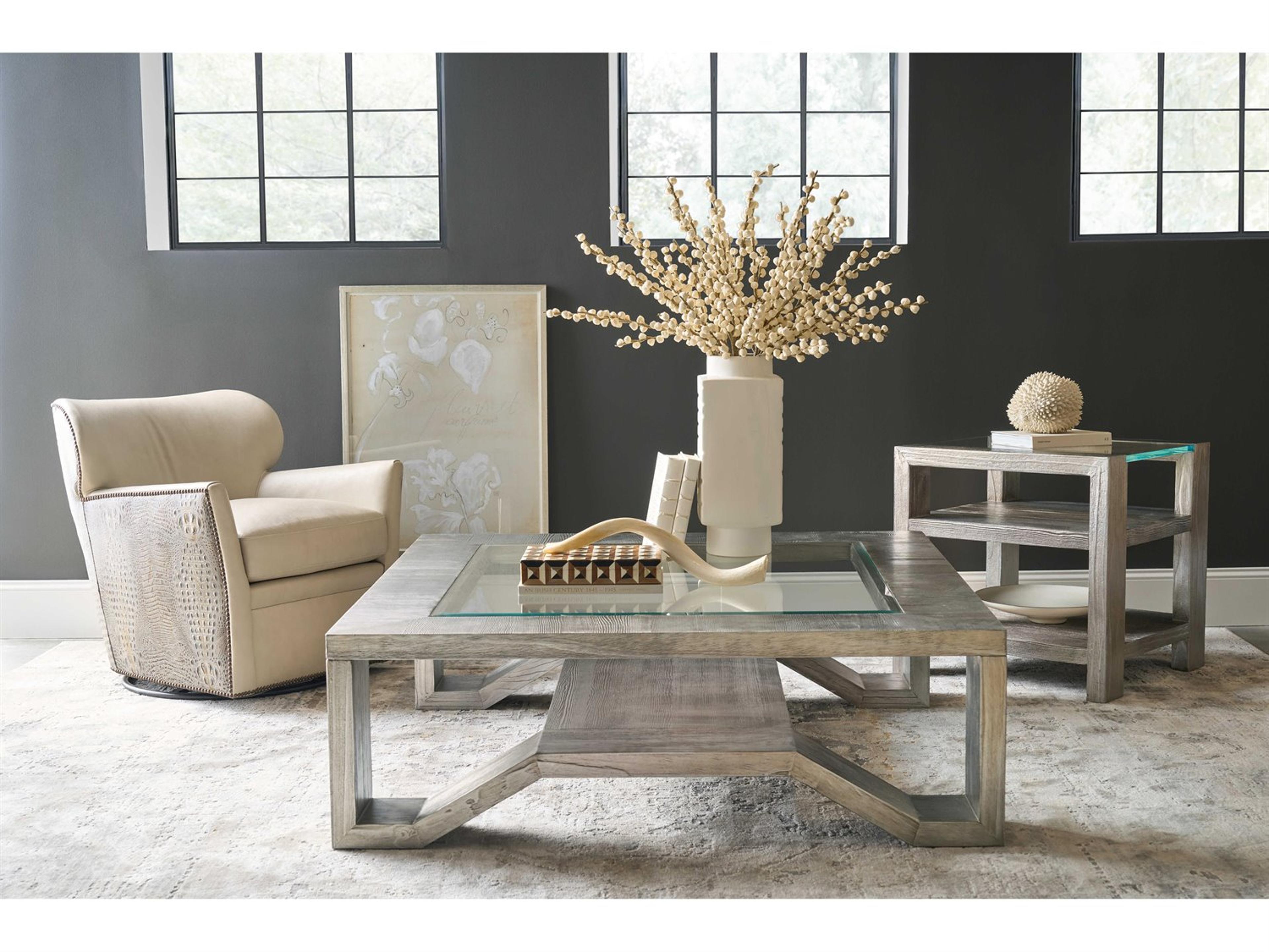 Hooker Furniture Melange Square Glass Silver Coffee Table