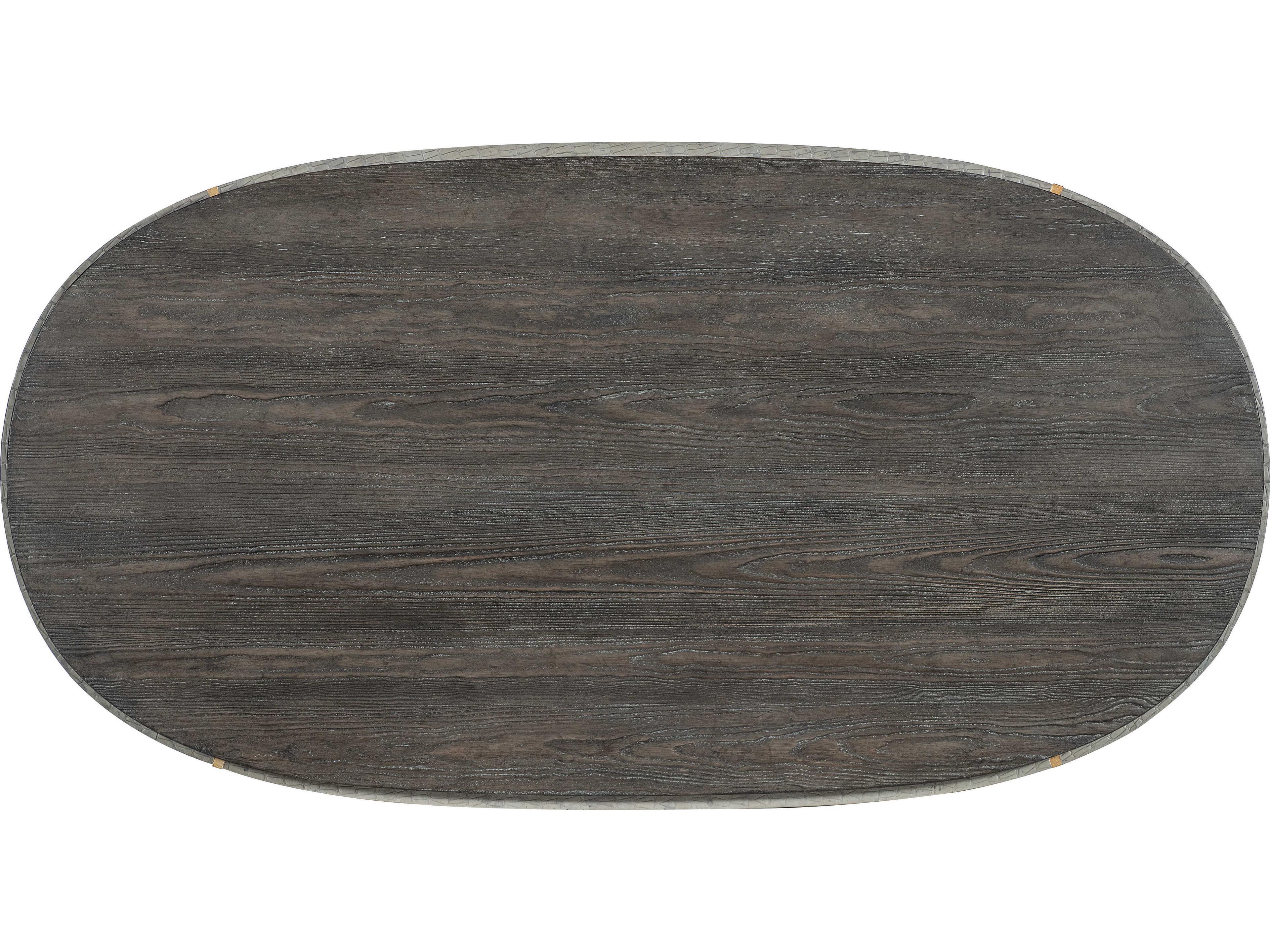 Luxecor Heritage Dylian Oval Gray Wood Coffee Table