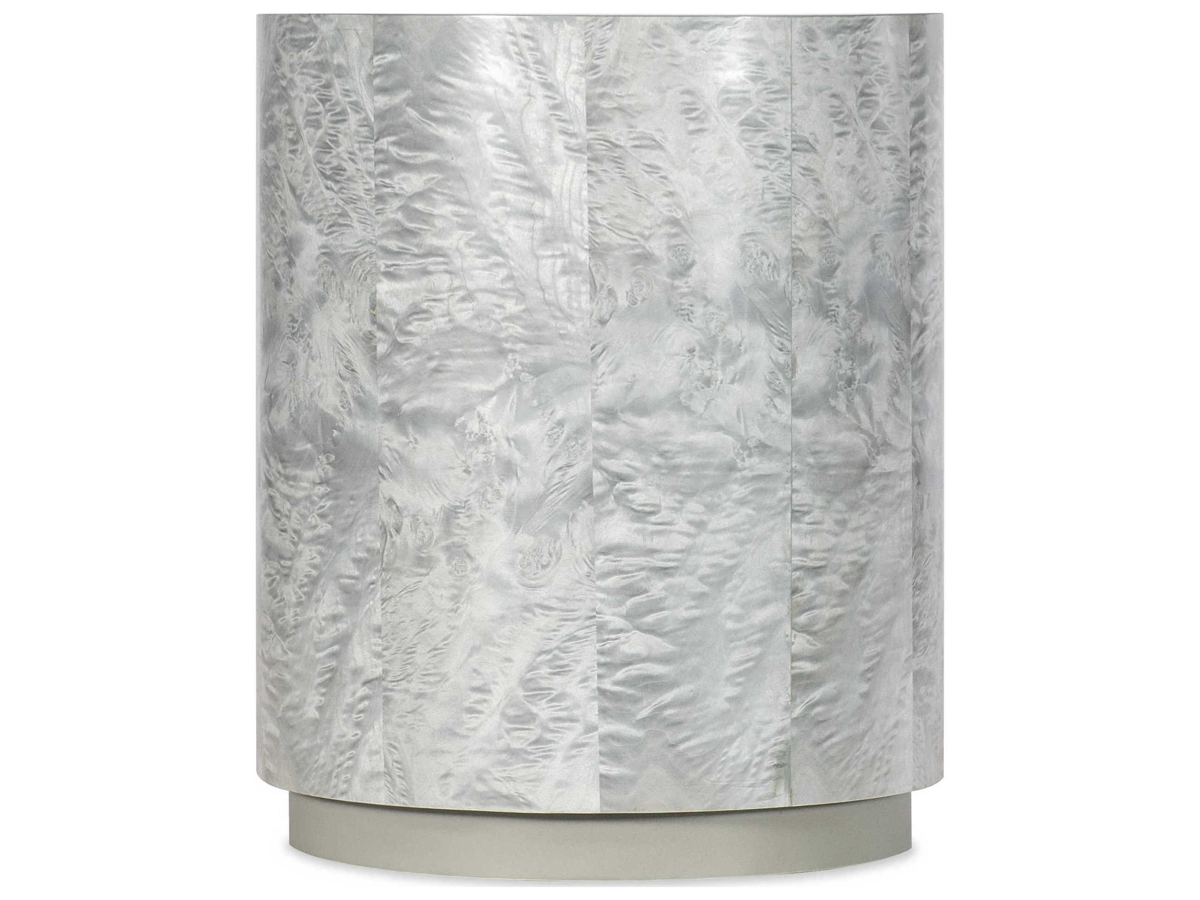 Melange Emile Round Gray Wood End Table