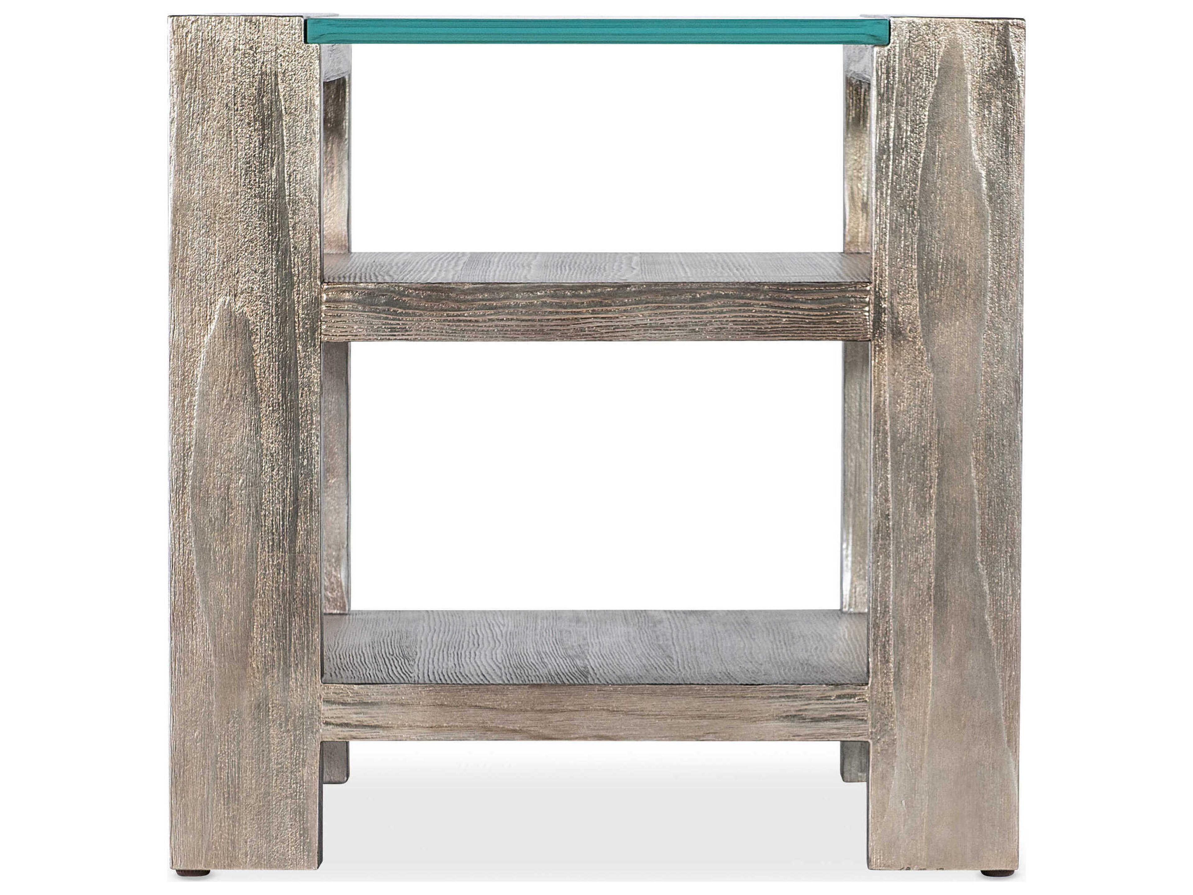 Hooker Furniture Melange Square Glass Silver End Table