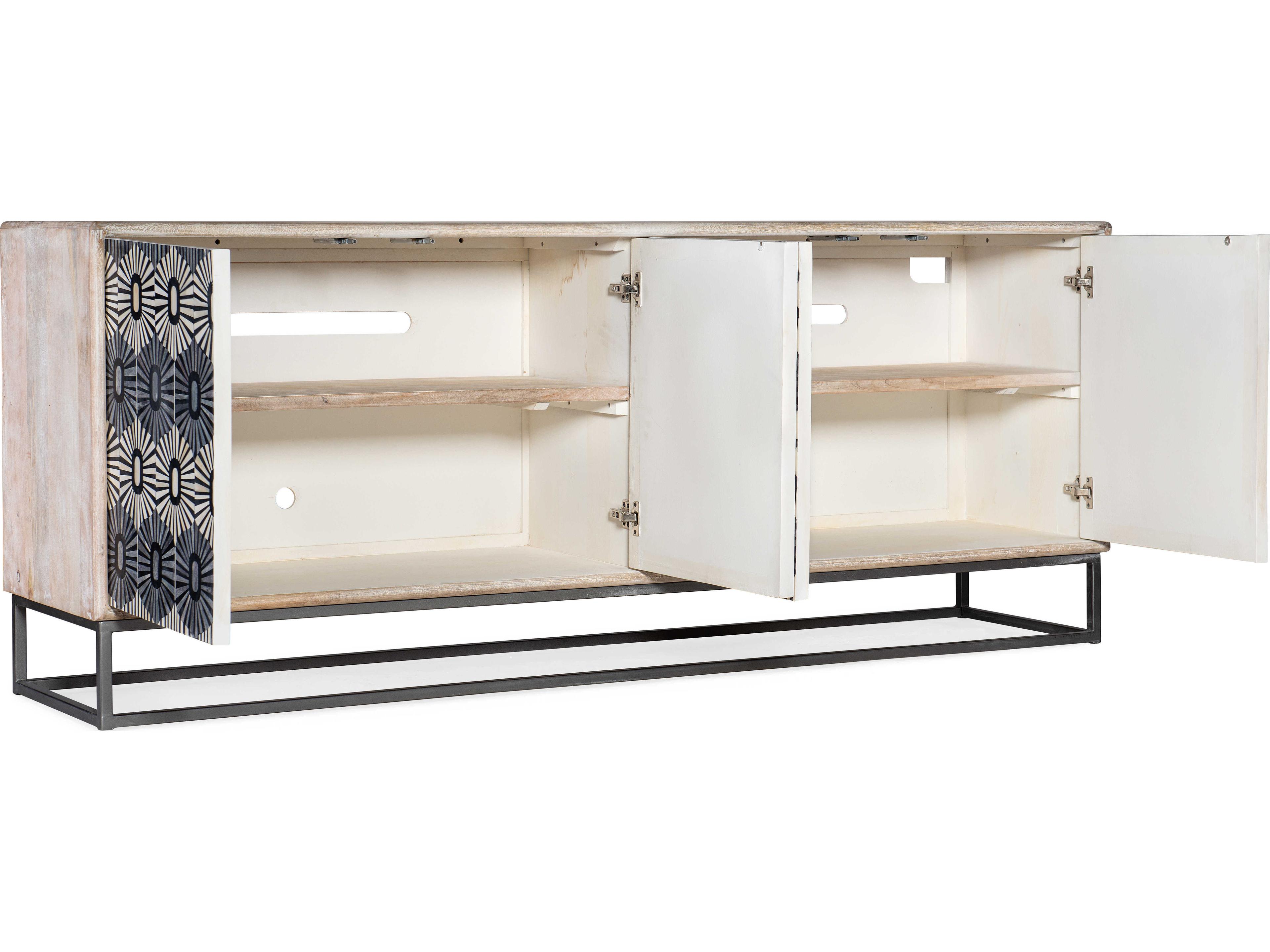 Hooker Furniture Melange Whitmore 79" Mango Wood Light Credenza Sideboard