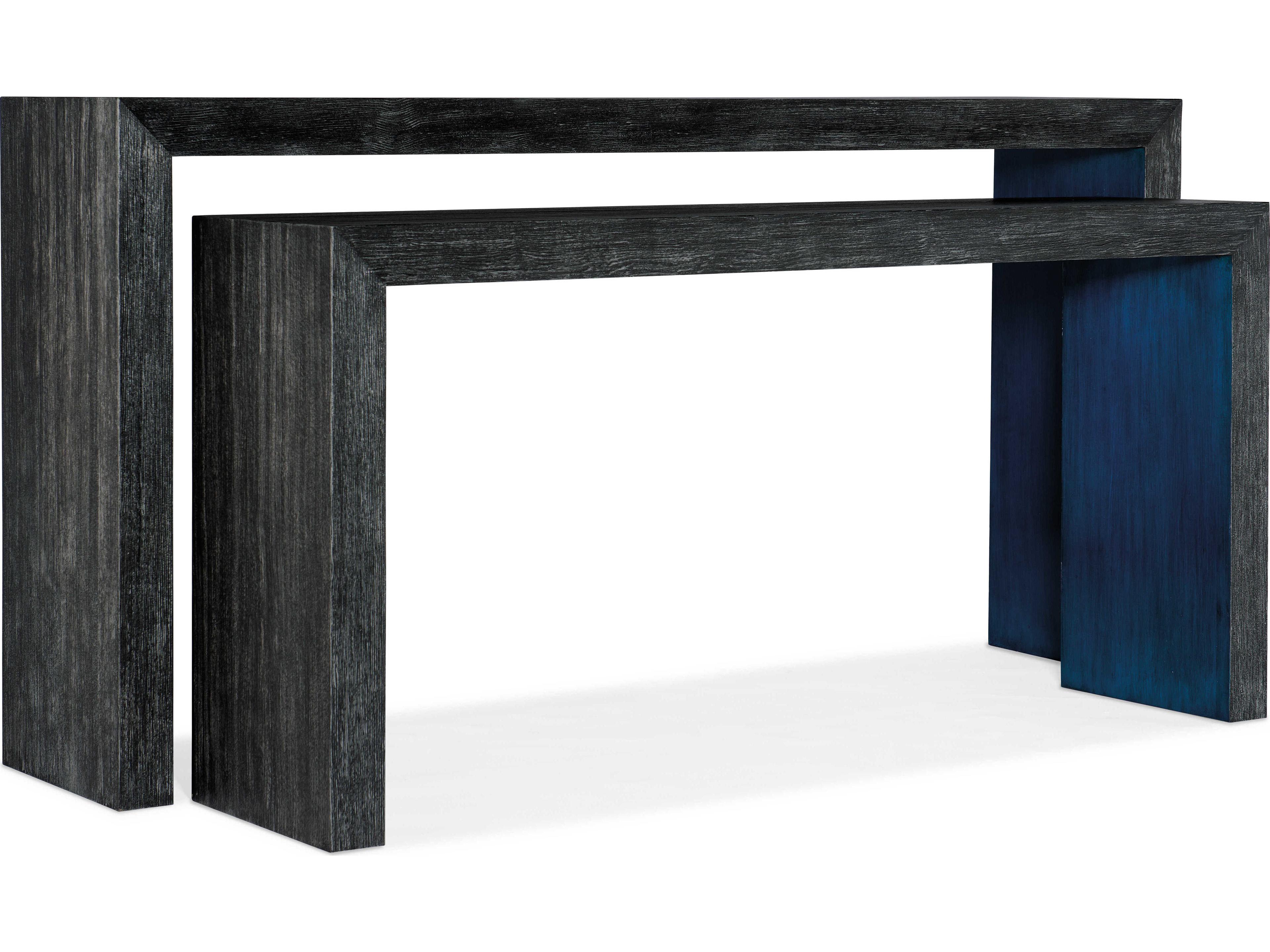 Hooker Furniture Melange Halen Nesting Rectangular Wood Black Console Table