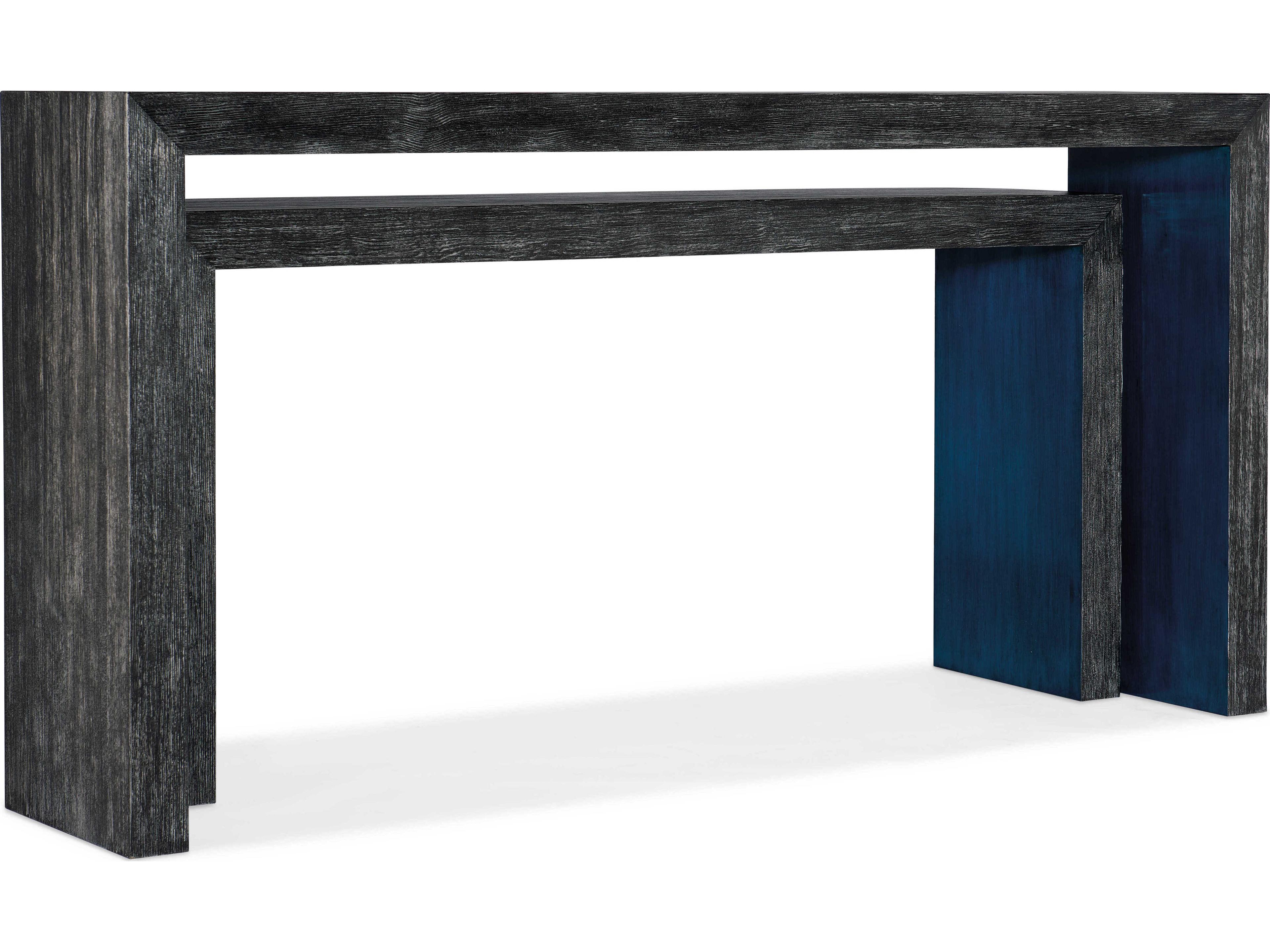 Hooker Furniture Melange Halen Nesting Rectangular Wood Black Console Table