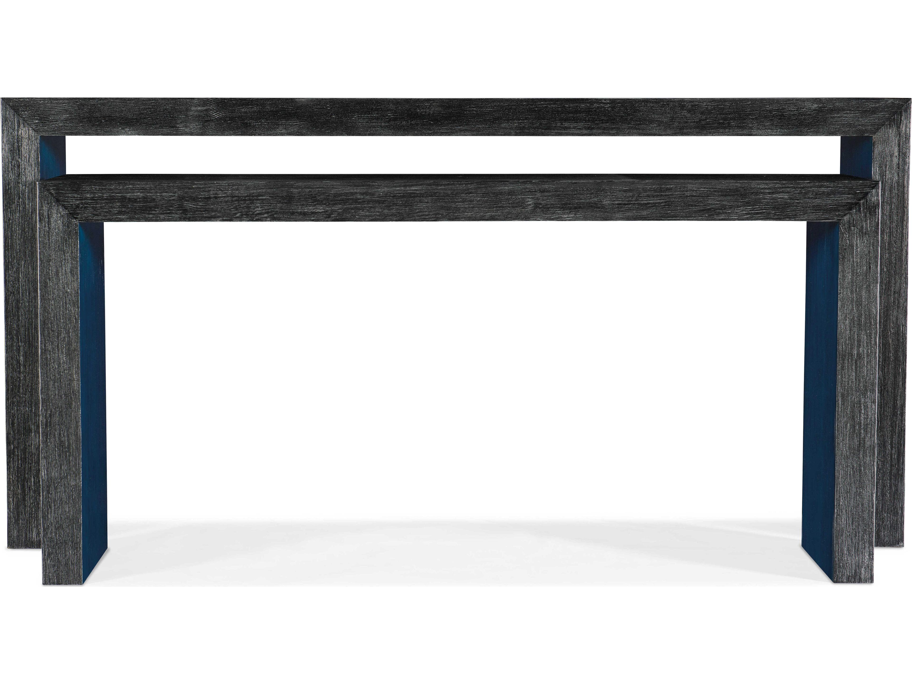 Hooker Furniture Melange Halen Nesting Rectangular Wood Black Console Table