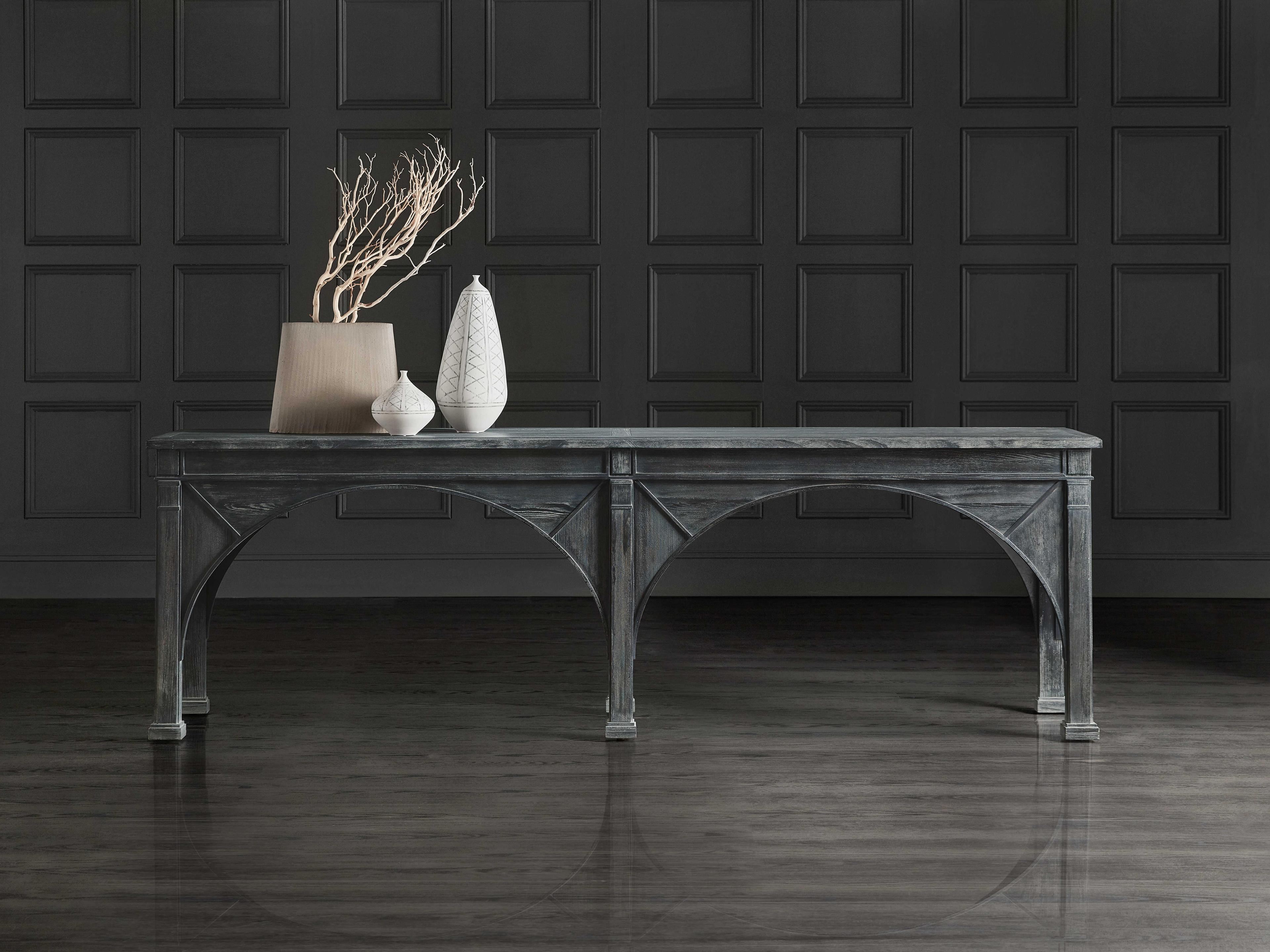 Hooker Furniture Melange Thunber Rectangular Wood Dark Charcoal Console Table