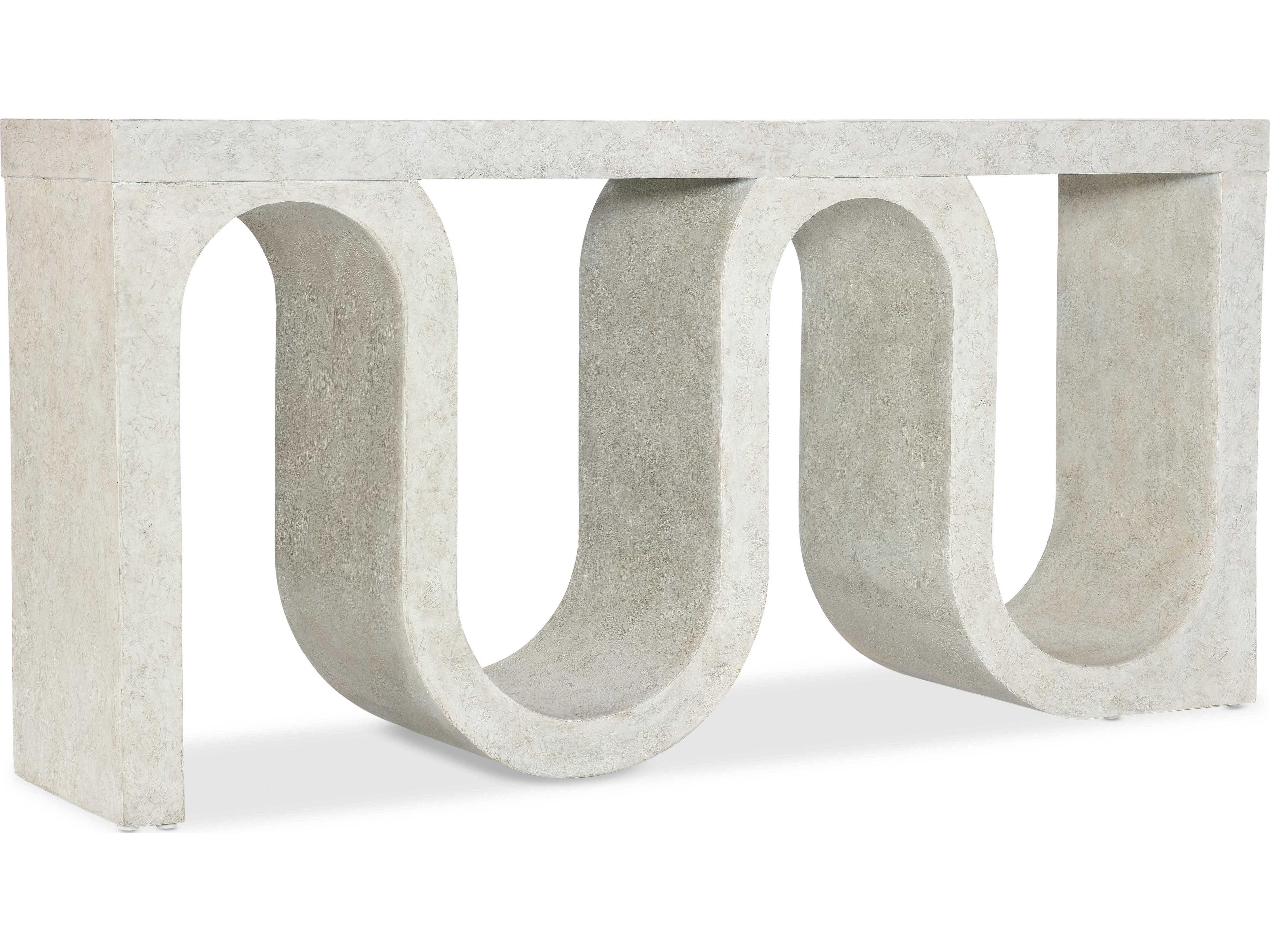 Melange Snaked Rectangular Resin Cream Console Table