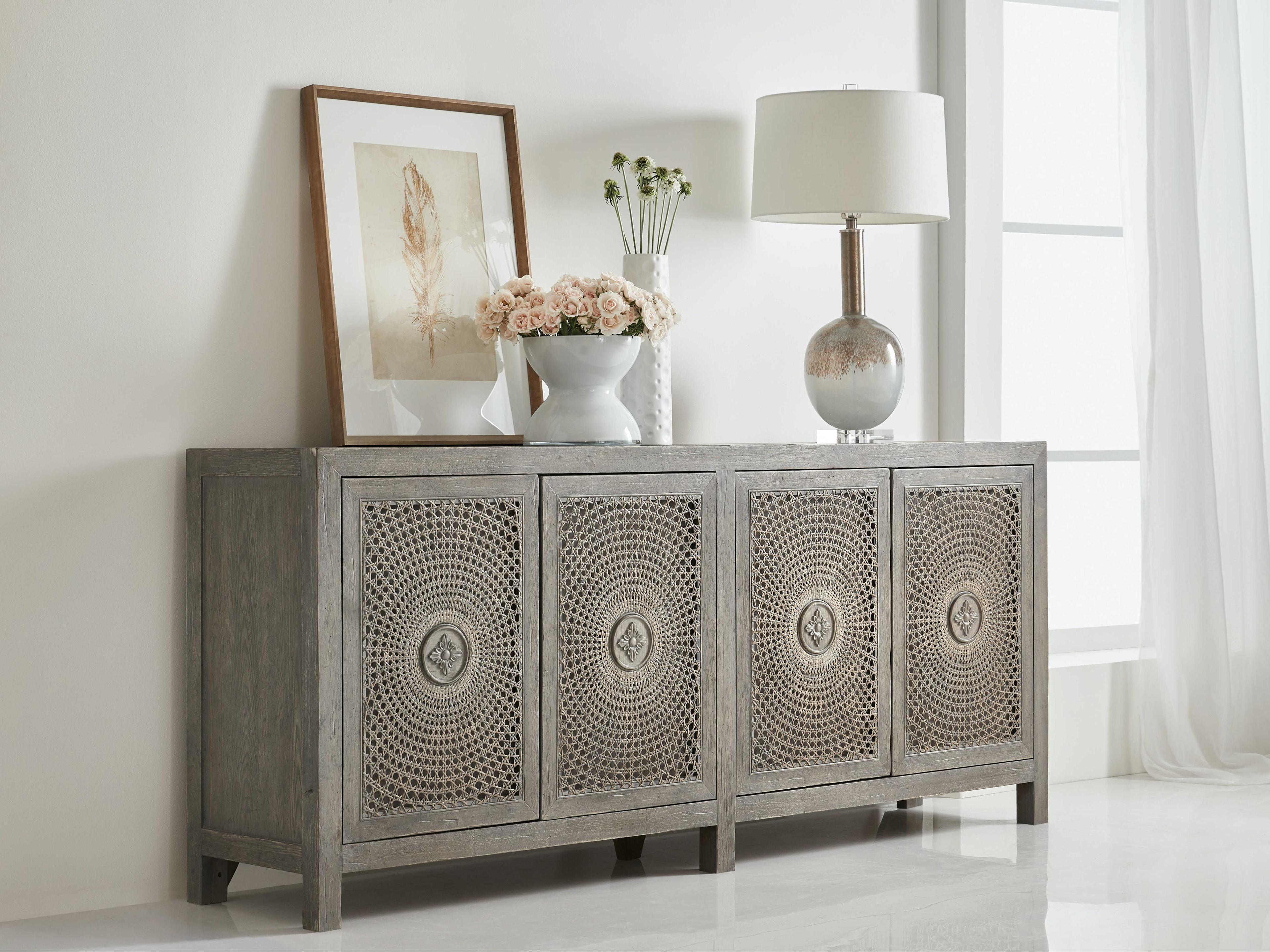 Hooker Furniture Melange Emmett 84" Oak Wood Gray Media Console