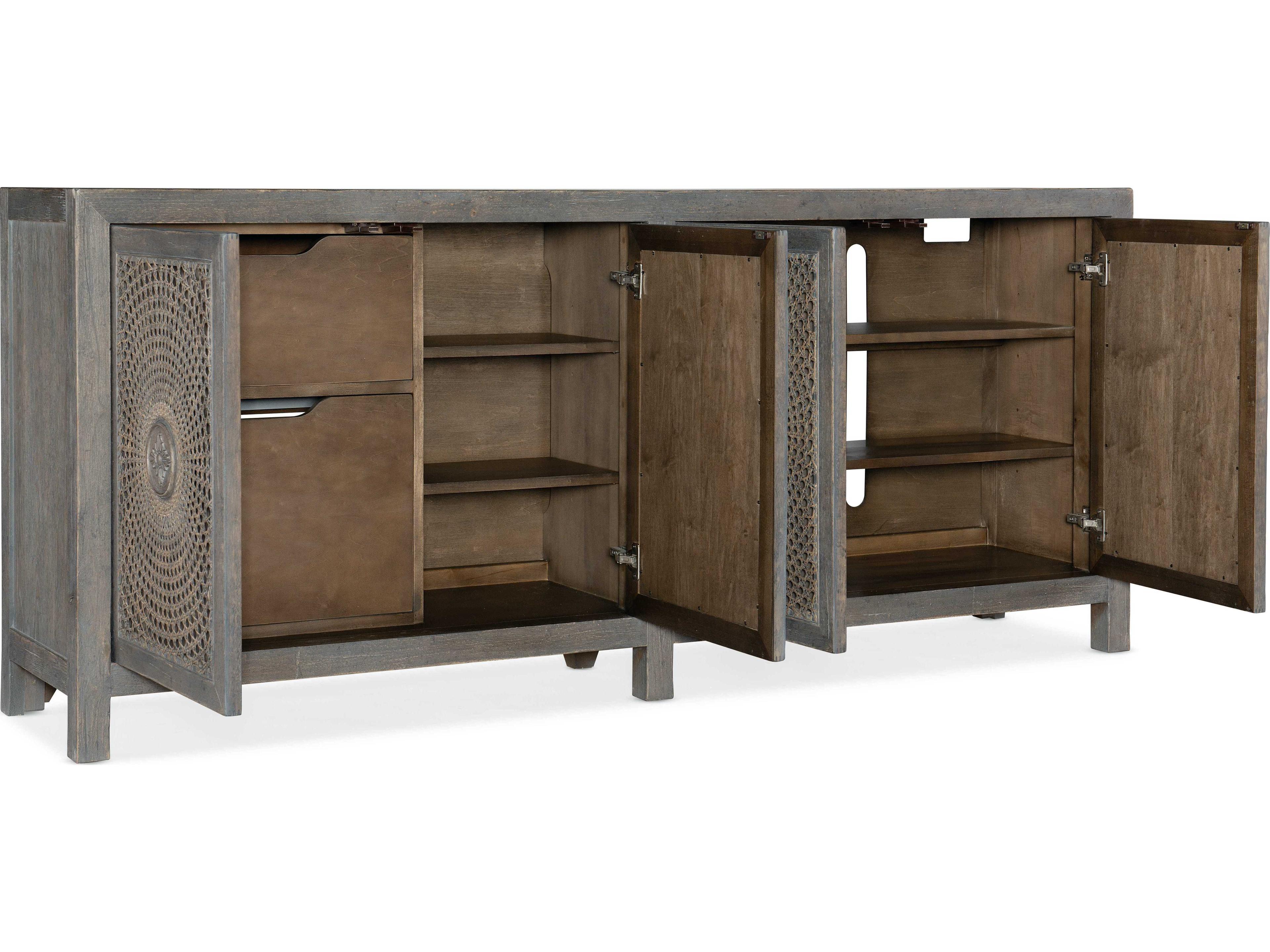 Hooker Furniture Melange Emmett 84" Oak Wood Gray Media Console
