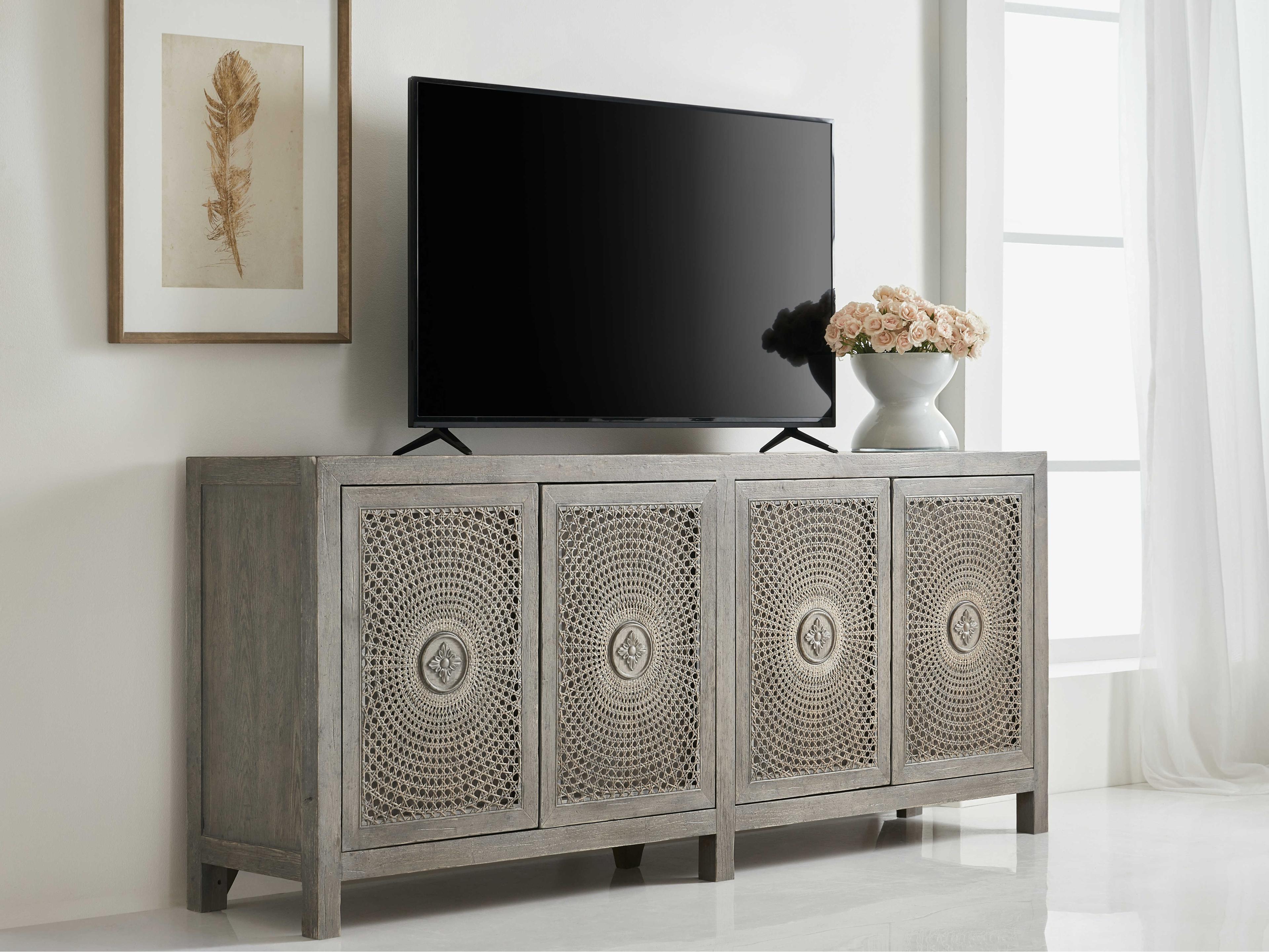 Hooker Furniture Melange Emmett 84" Oak Wood Gray Media Console