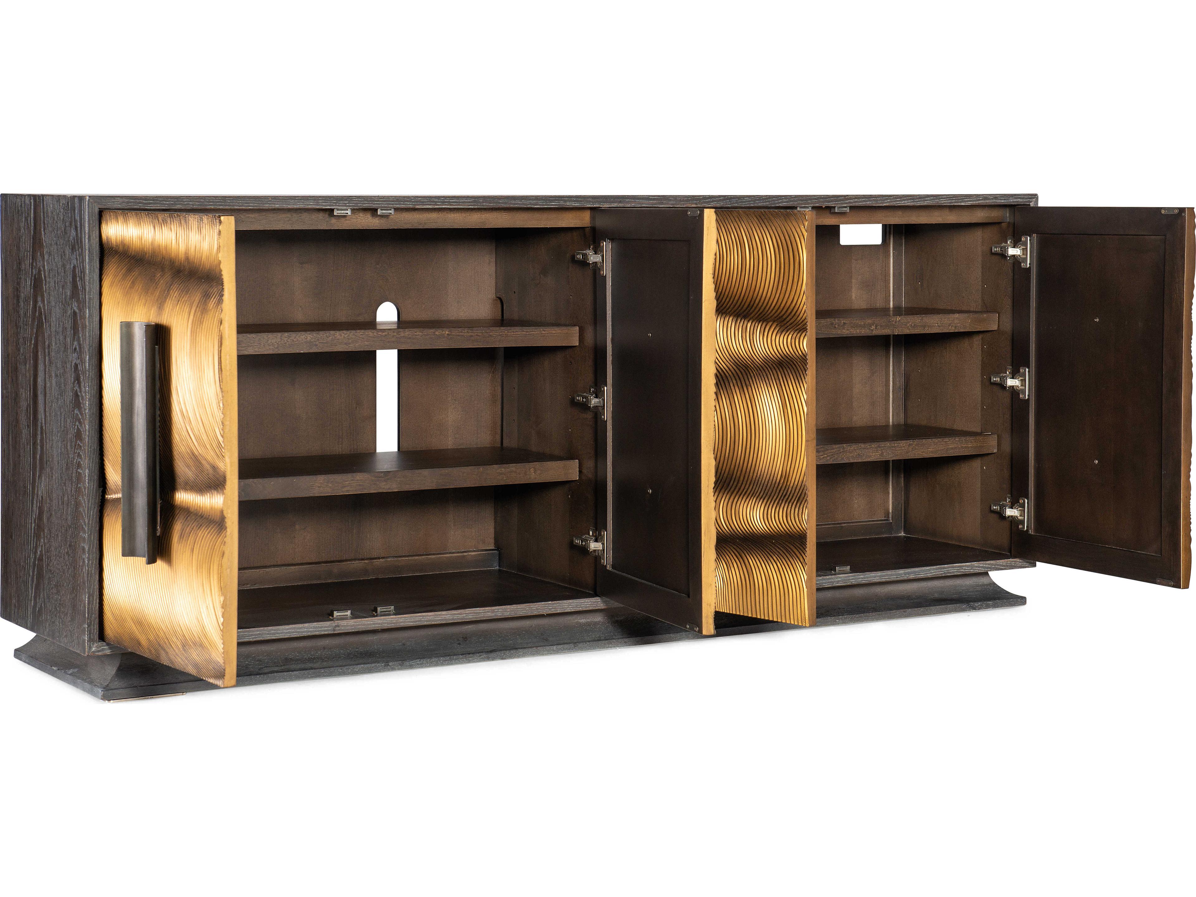 Hooker Furniture Melange Swaley 80" Oak Wood Dark Credenza Sideboard