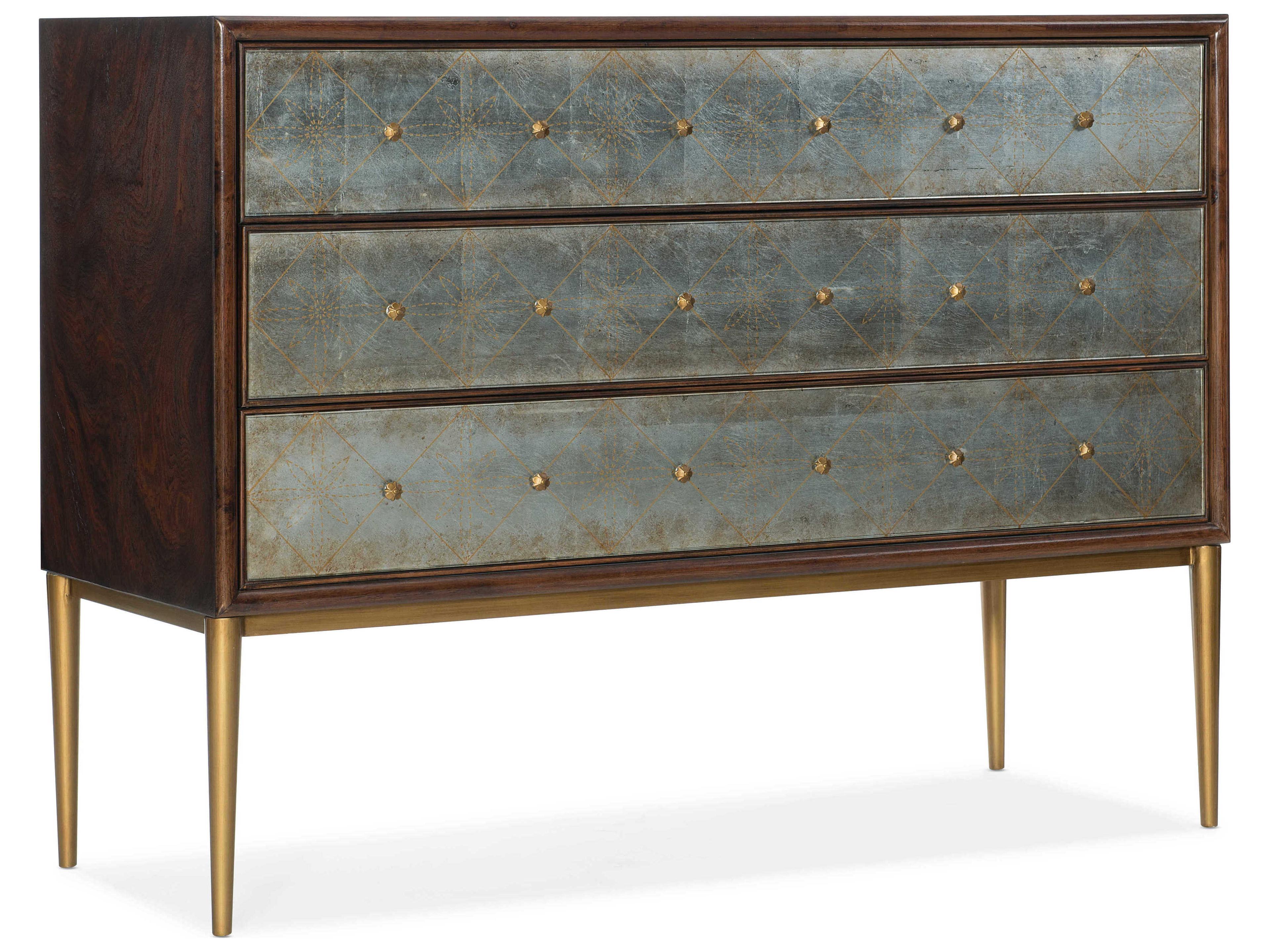 Melange 3-Drawers Dark Wood Brown Mahogany Accent Chest