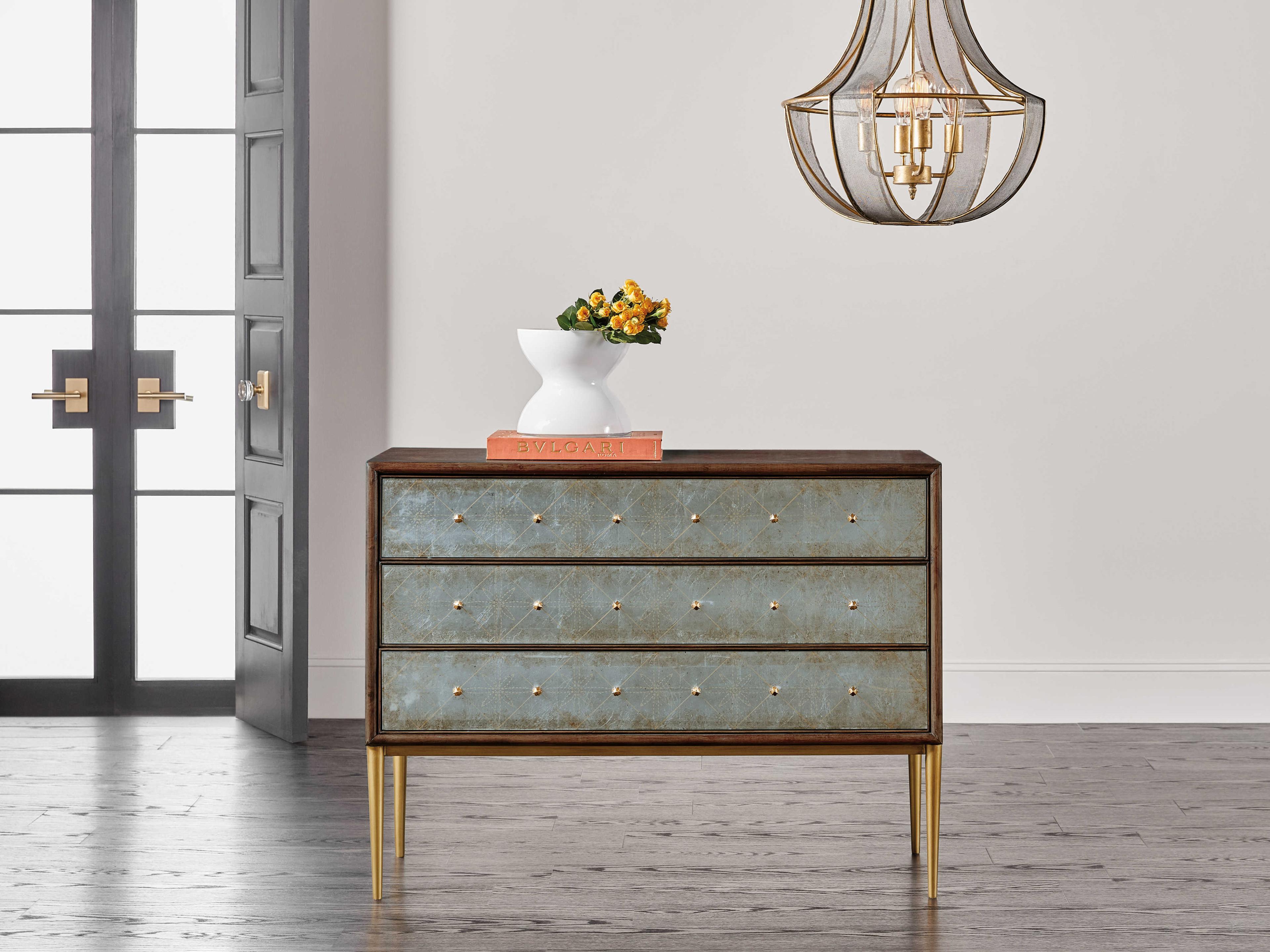 Hooker Furniture Melange 3-Drawers Dark Wood Brown Mahogany Accent Chest