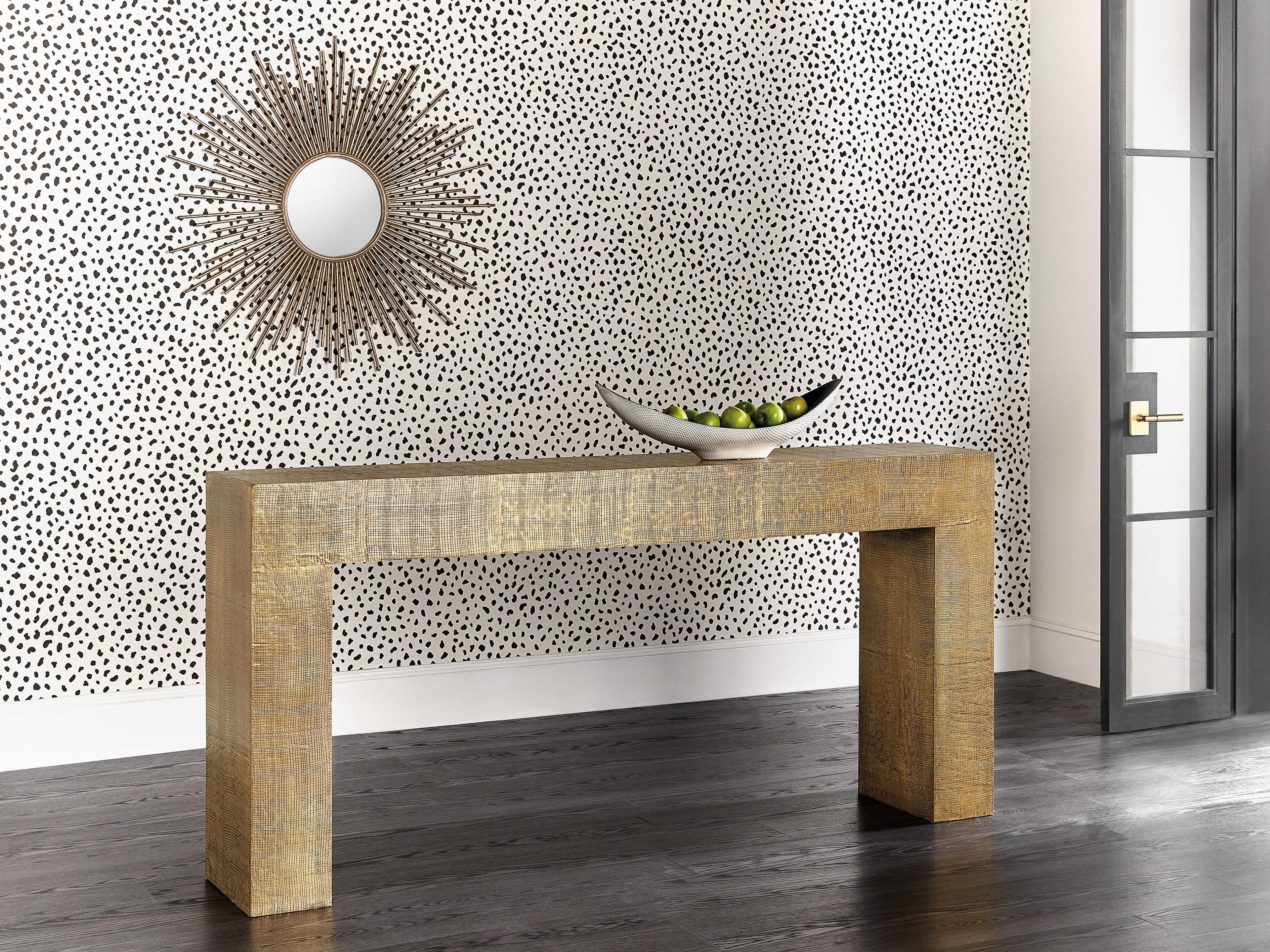 Luxecor Heritage Kanchan Rectangular Metal Gold Console Table