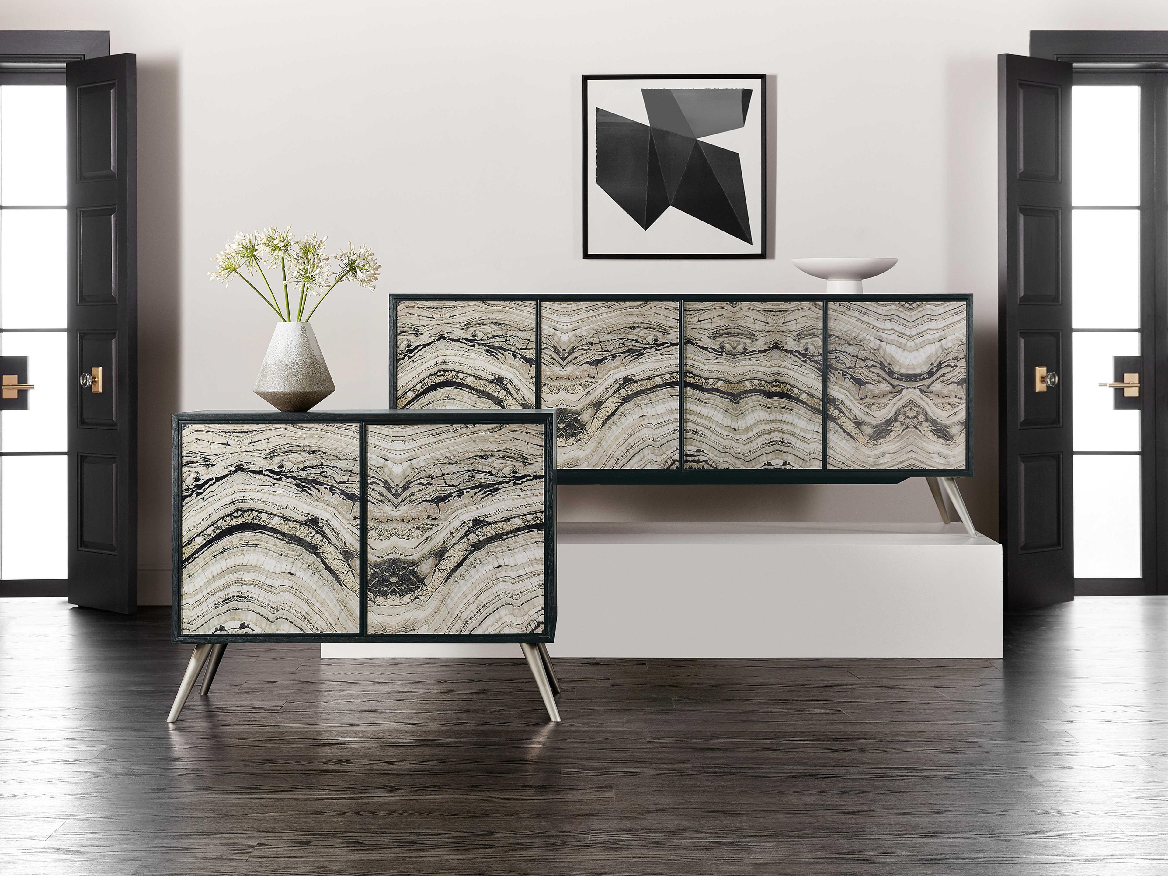 Hooker Furniture Melange Black Oak Wood Accent Chest