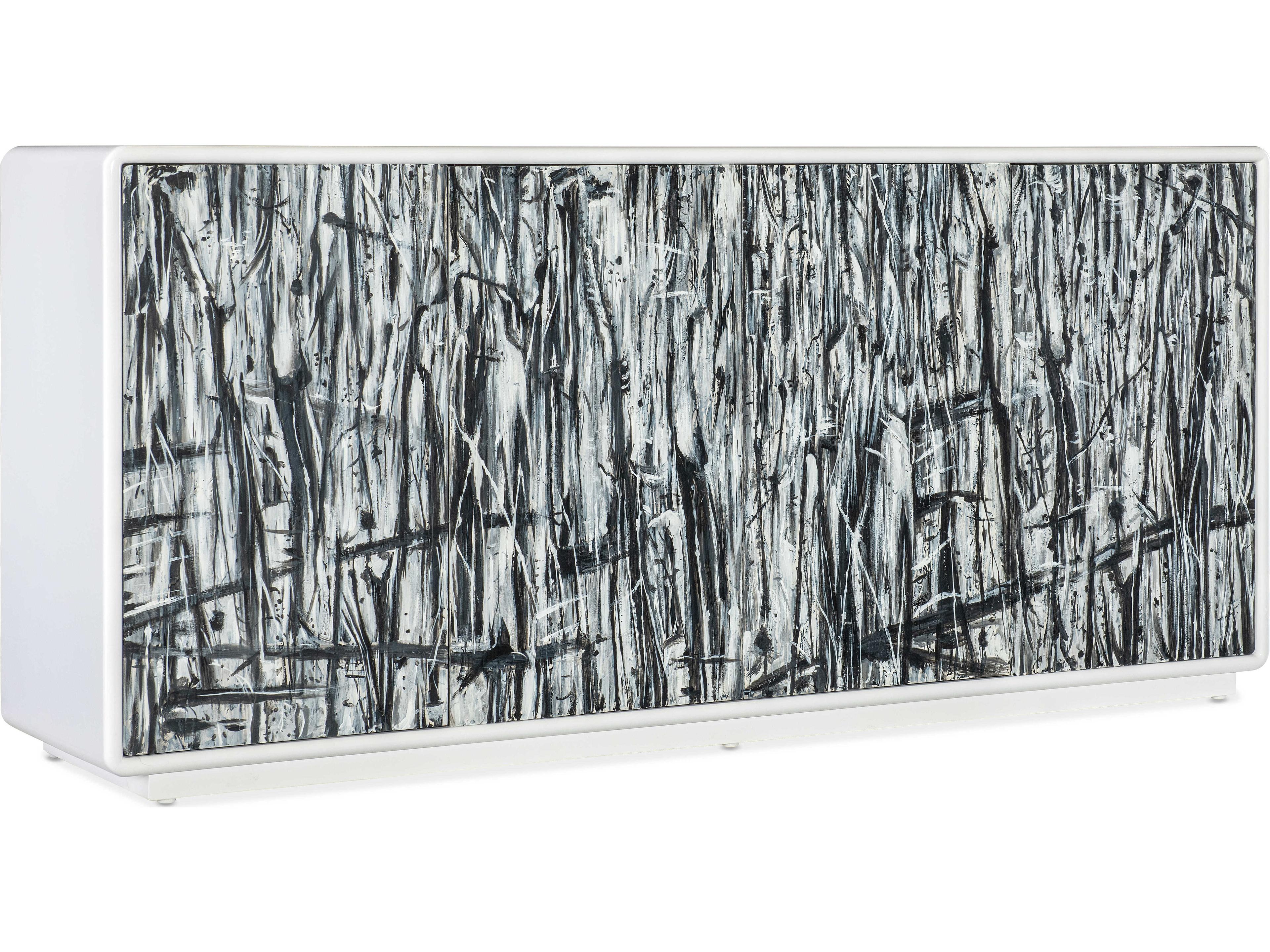 Melange Graffitio 80" White Maple Gray Wood Sideboard