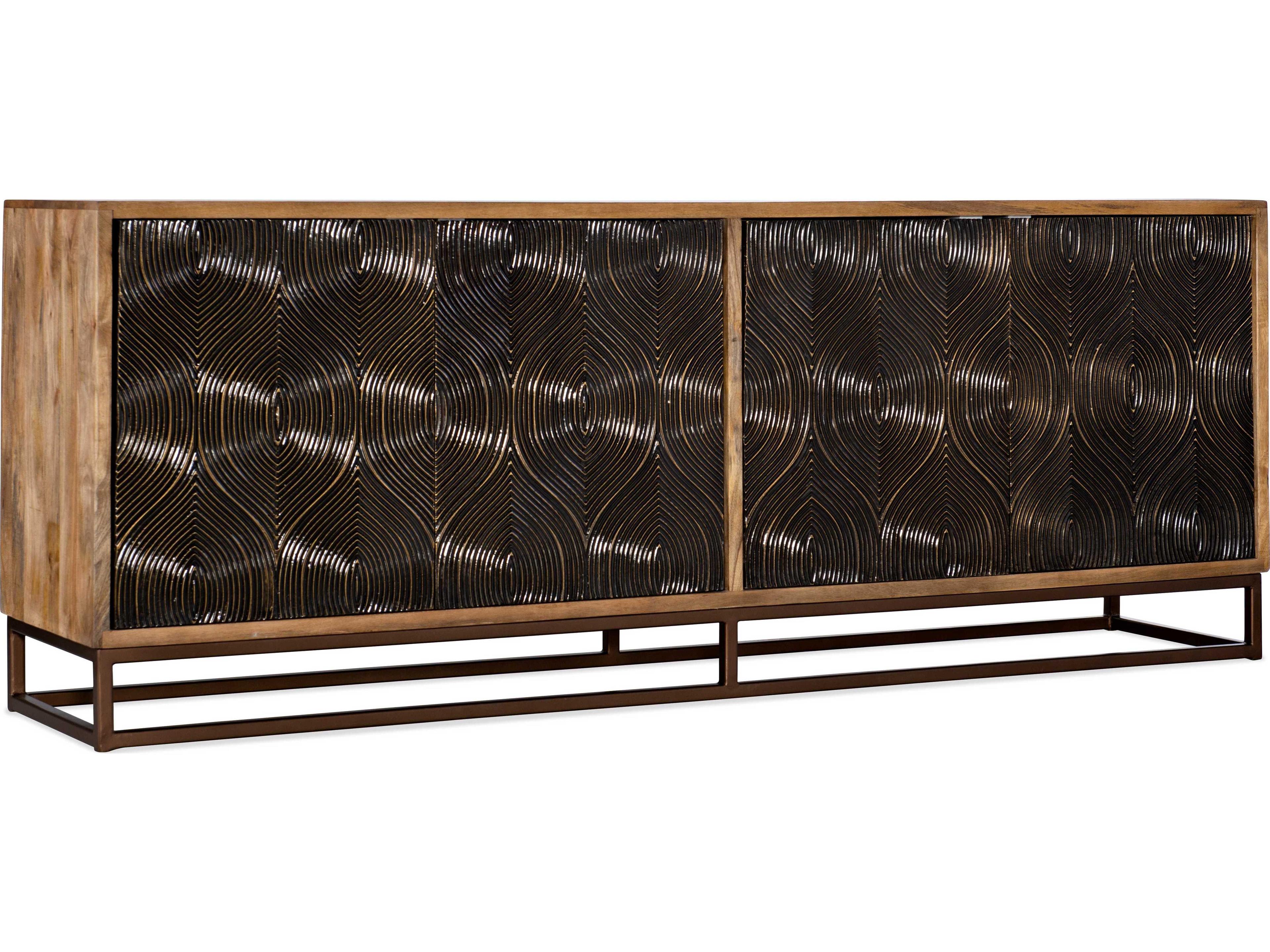 Luxecor Swirl Door 86" Mango Wood Media Console