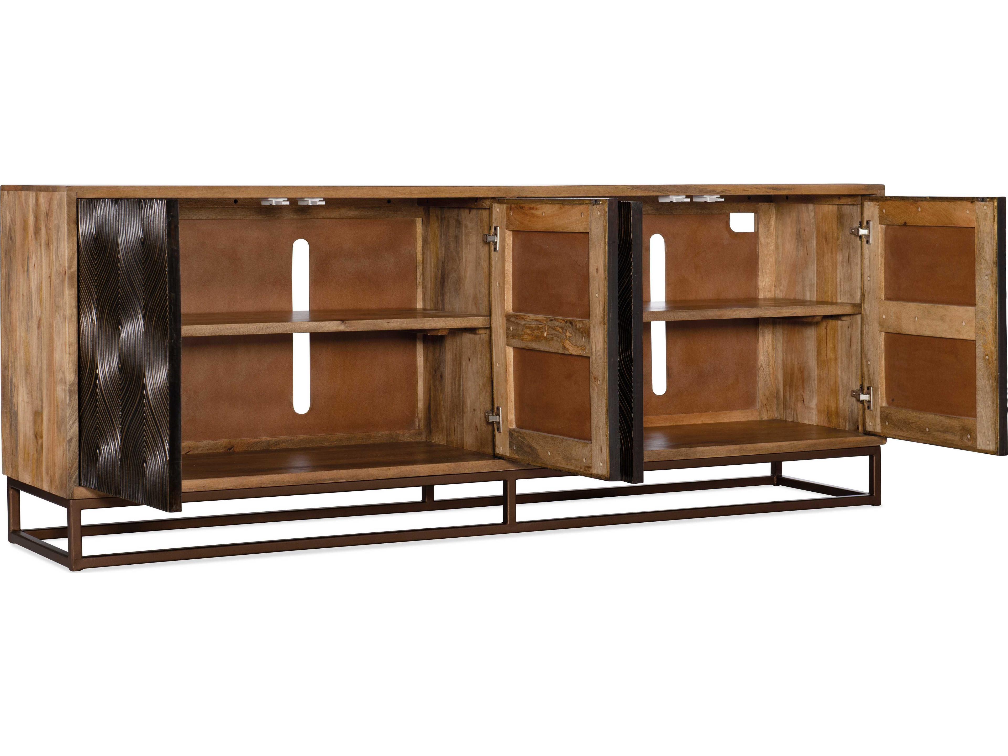 Luxecor Swirl Door 86" Mango Wood Media Console