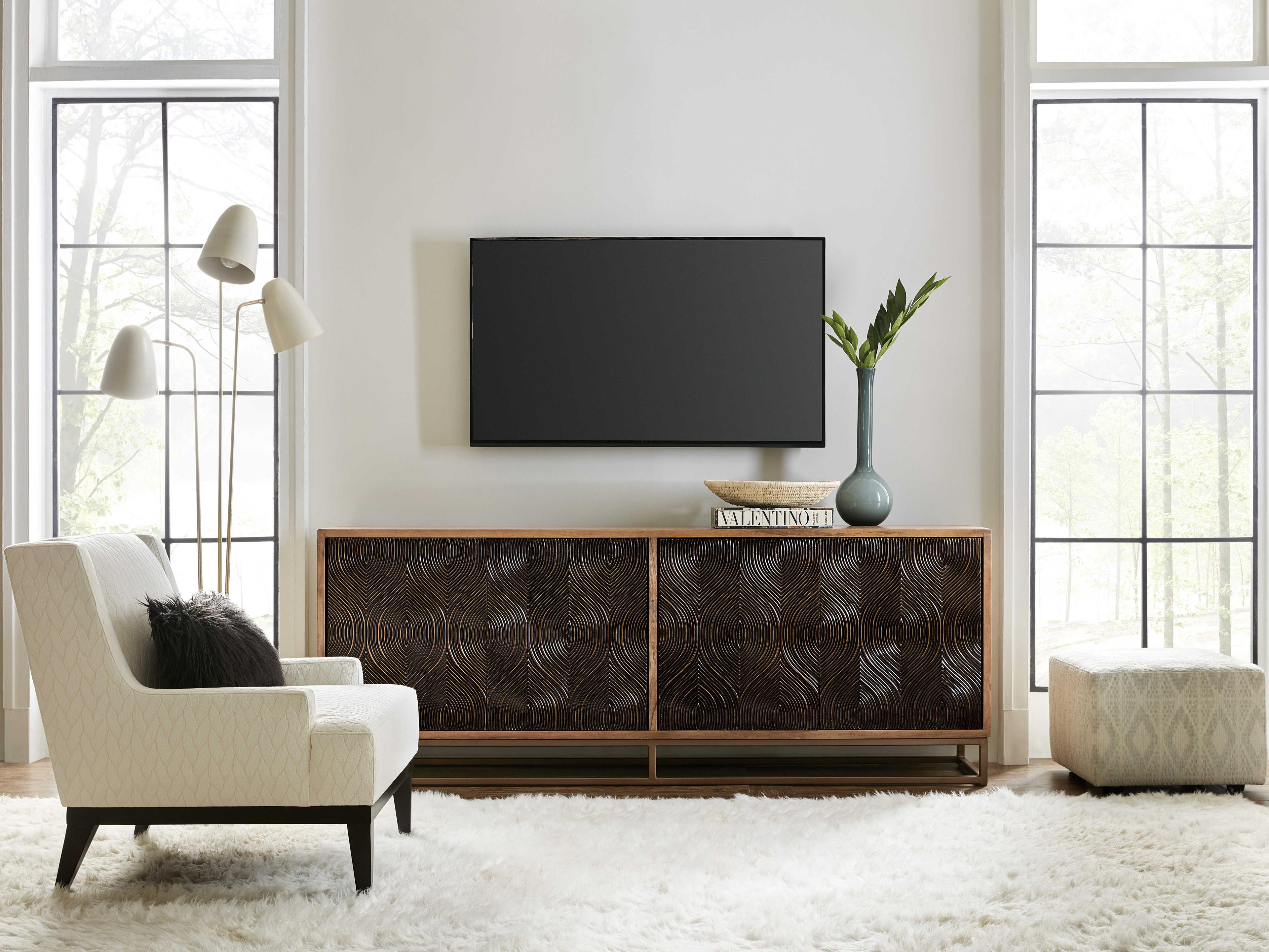 Luxecor Swirl Door 86" Mango Wood Media Console