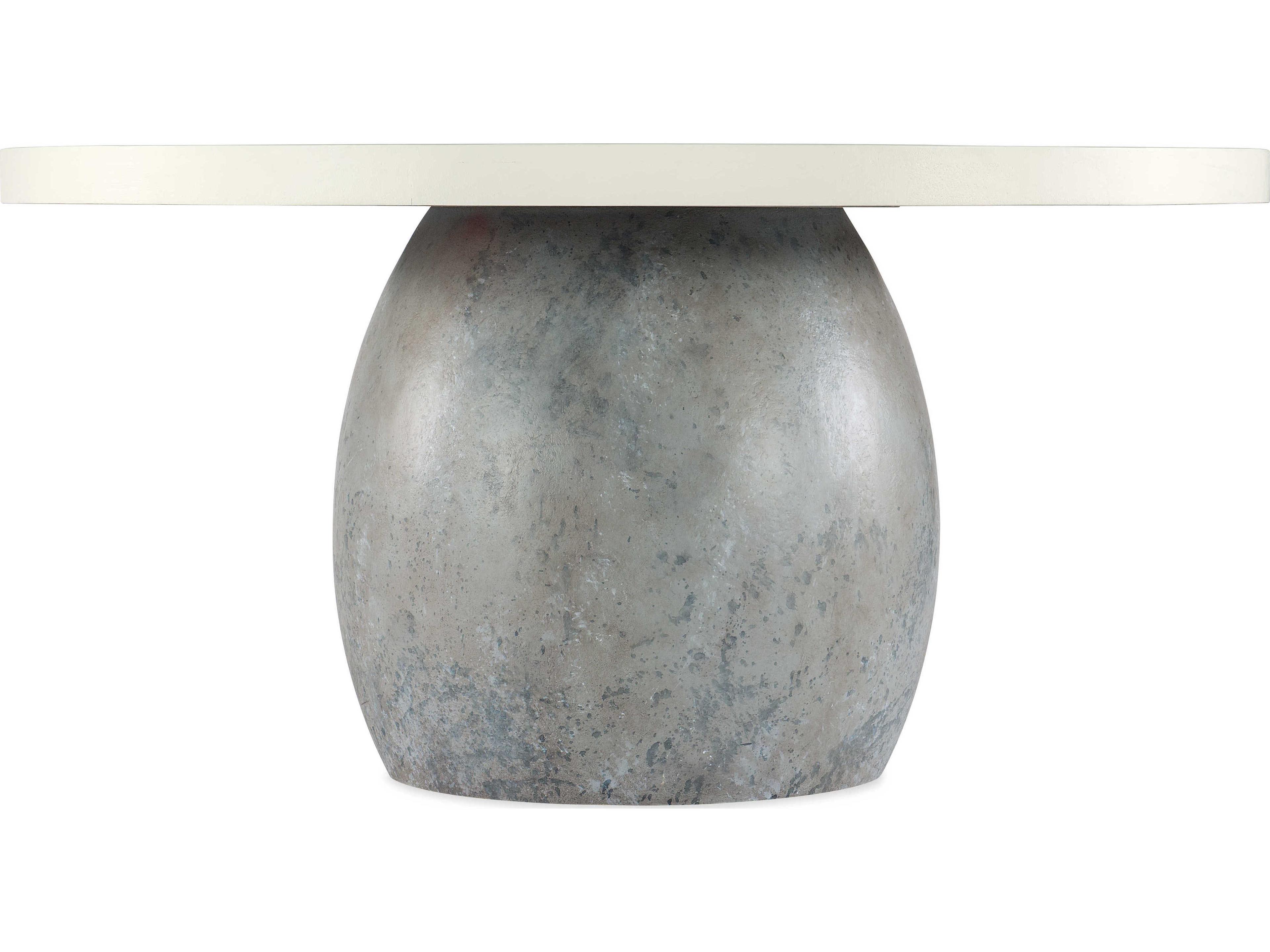 Luxecor Heritage Laguna Round Wood Sandblast White Lagoon Dining Table