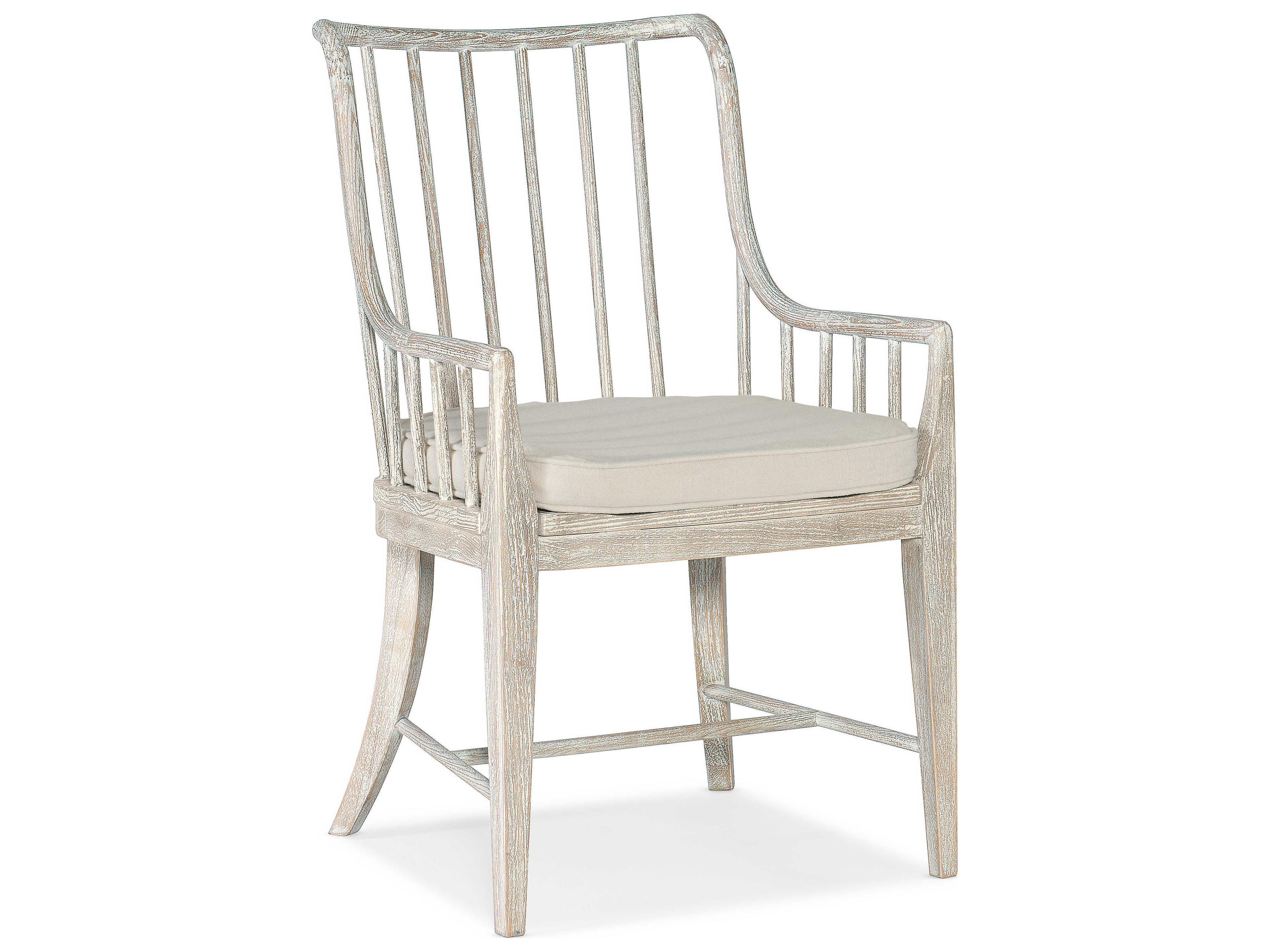 Hooker Furniture Serenity Beech Wood White Upholstered Arm Dining Chair