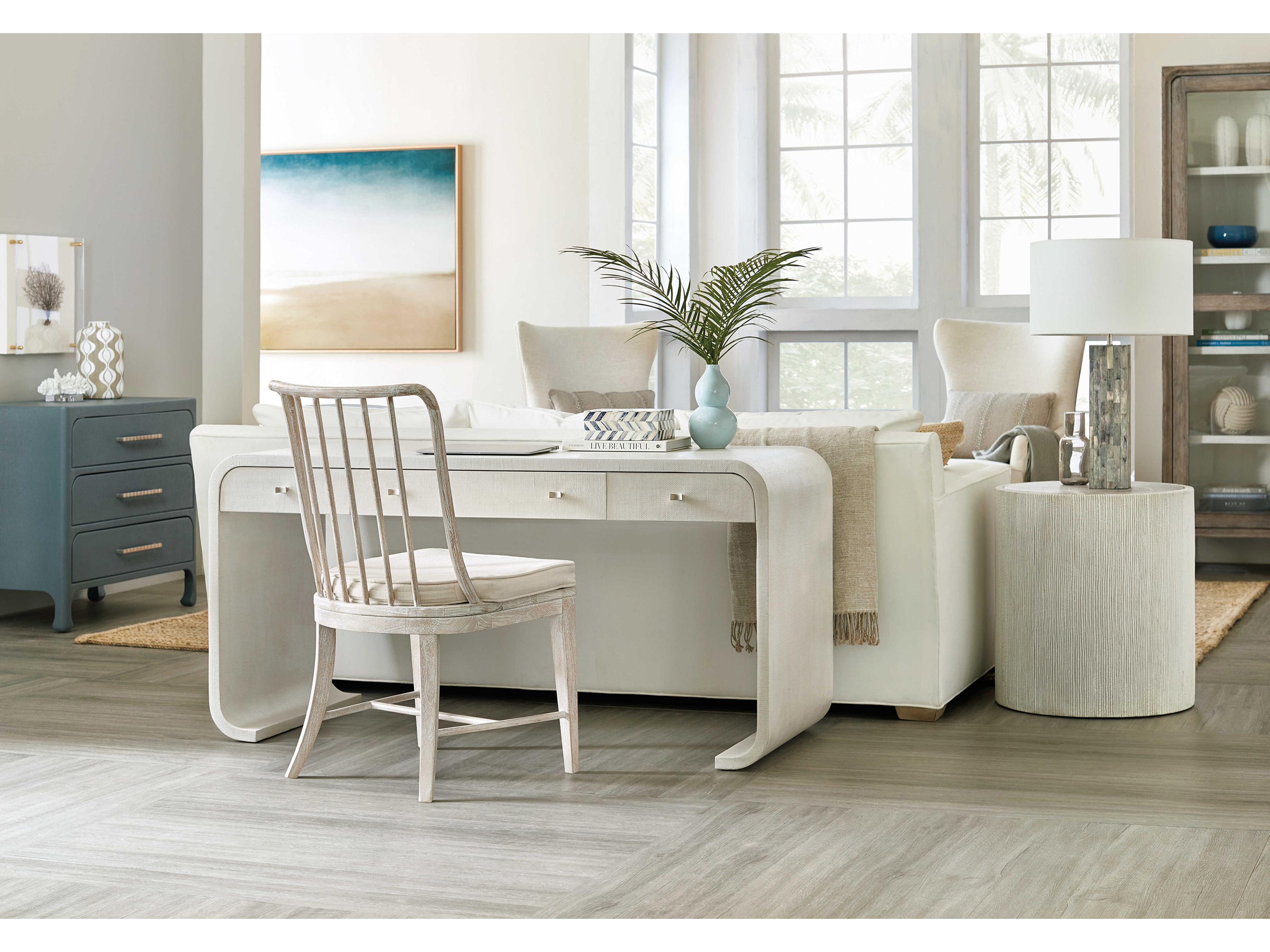 Luxecor Heritage Beech Wood White Upholstered Side Dining Chair