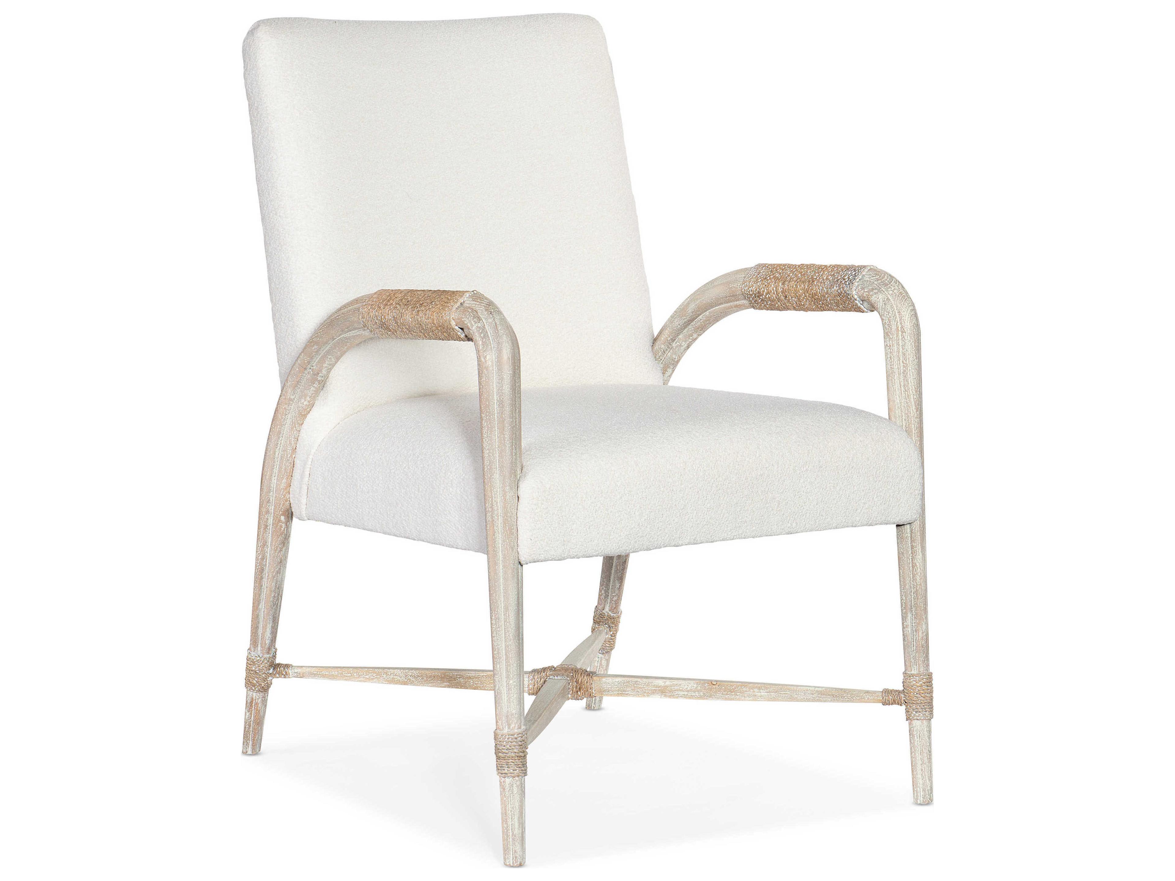 Hooker Furniture Serenity Beech Wood White Upholstered Arm Dining Chair