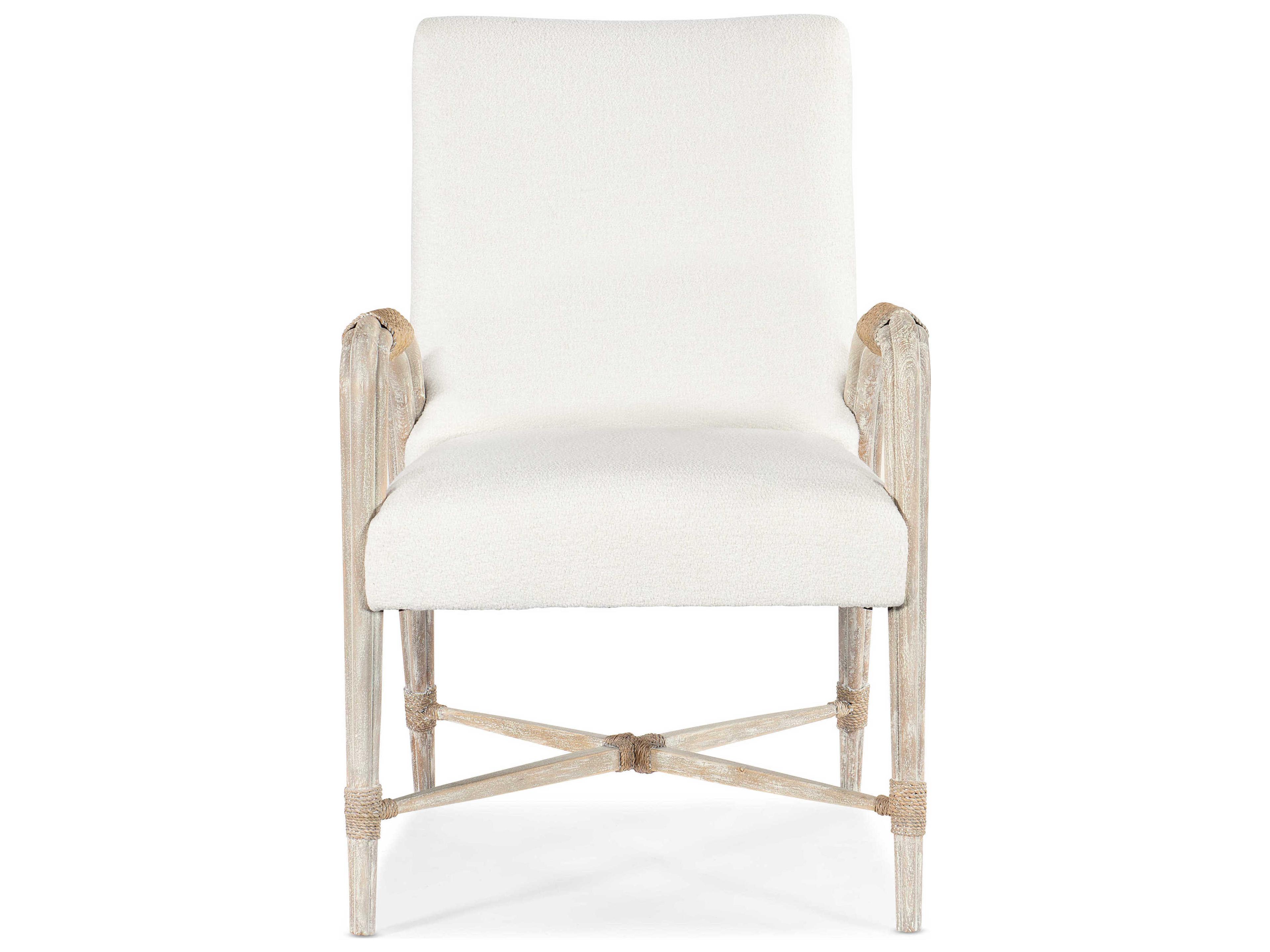 Hooker Furniture Serenity Beech Wood White Upholstered Arm Dining Chair