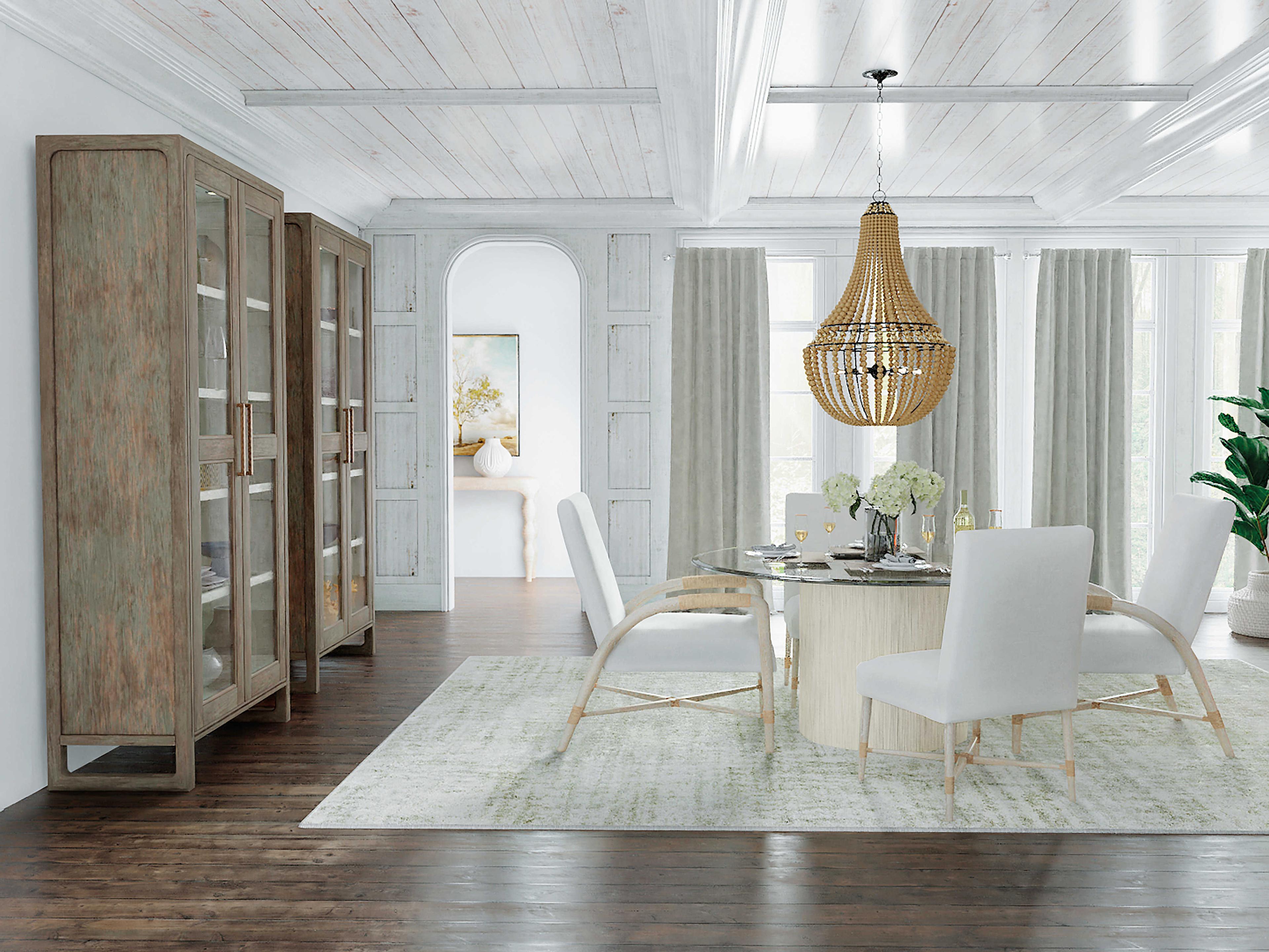 Hooker Furniture Serenity Beech Wood White Upholstered Side Dining Chair