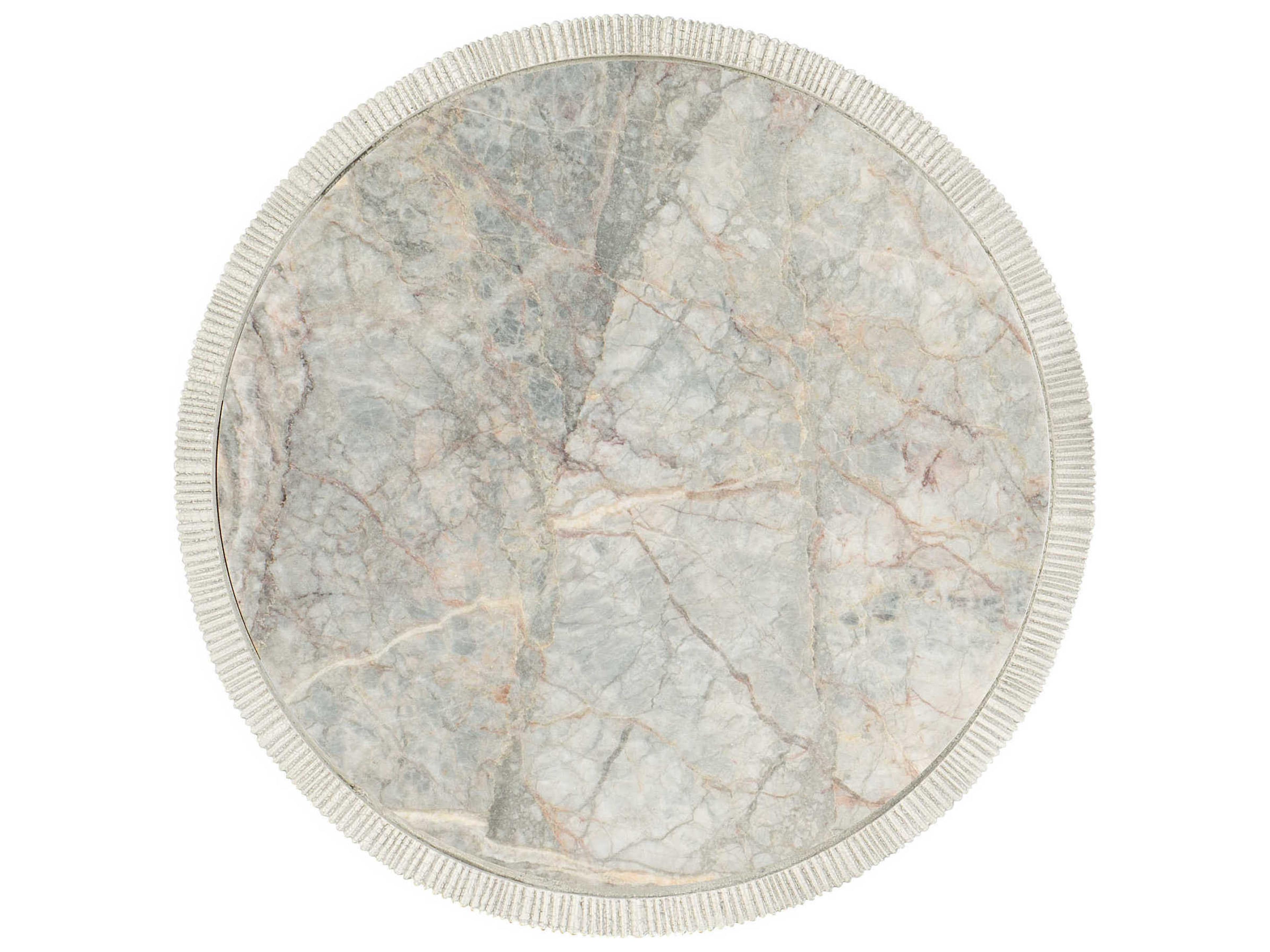 Luxecor Heritage Round Marble Gray End Table