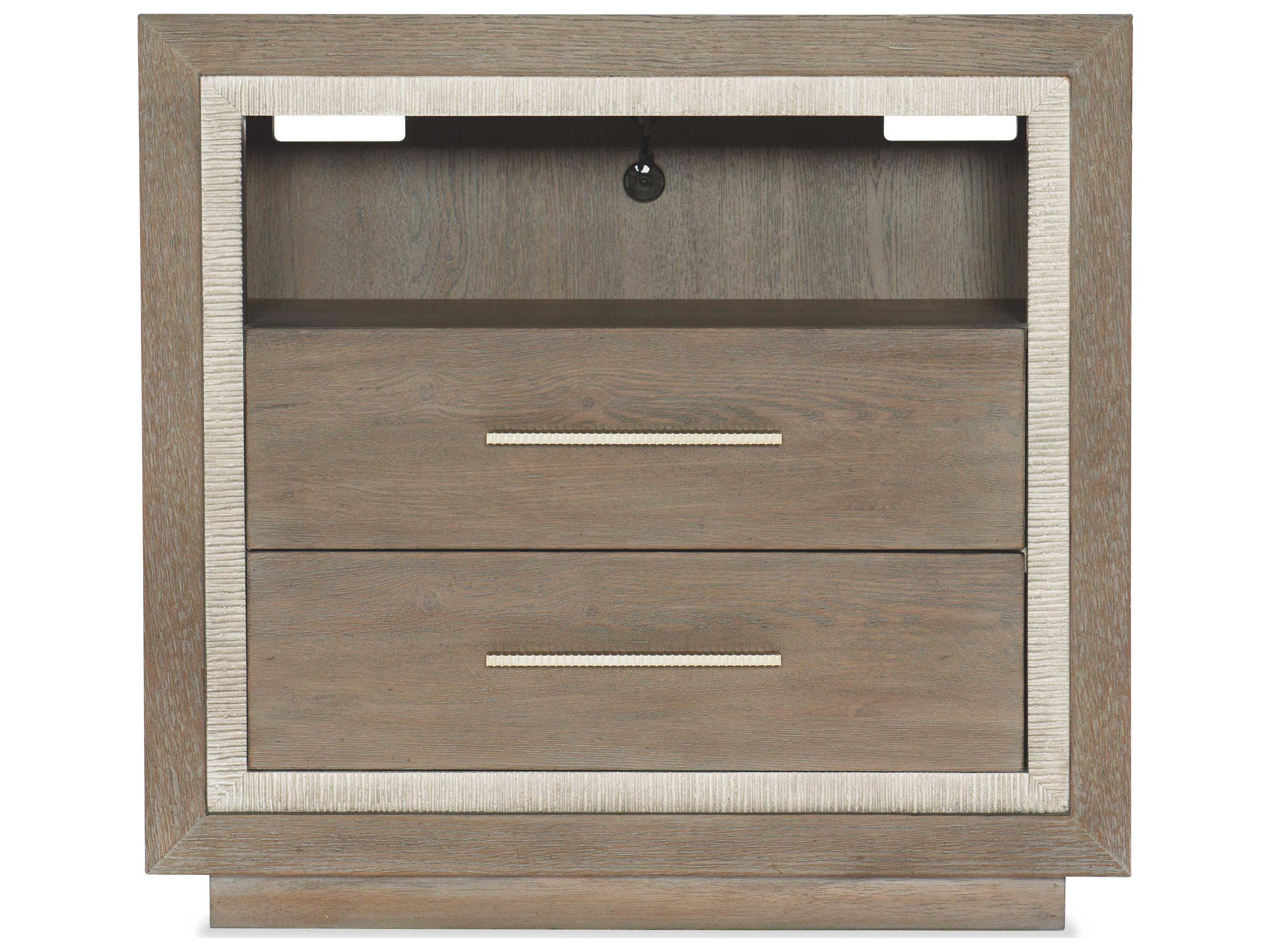 Luxecor Heritage Balboa 2-Drawers Oak Wood Nightstand