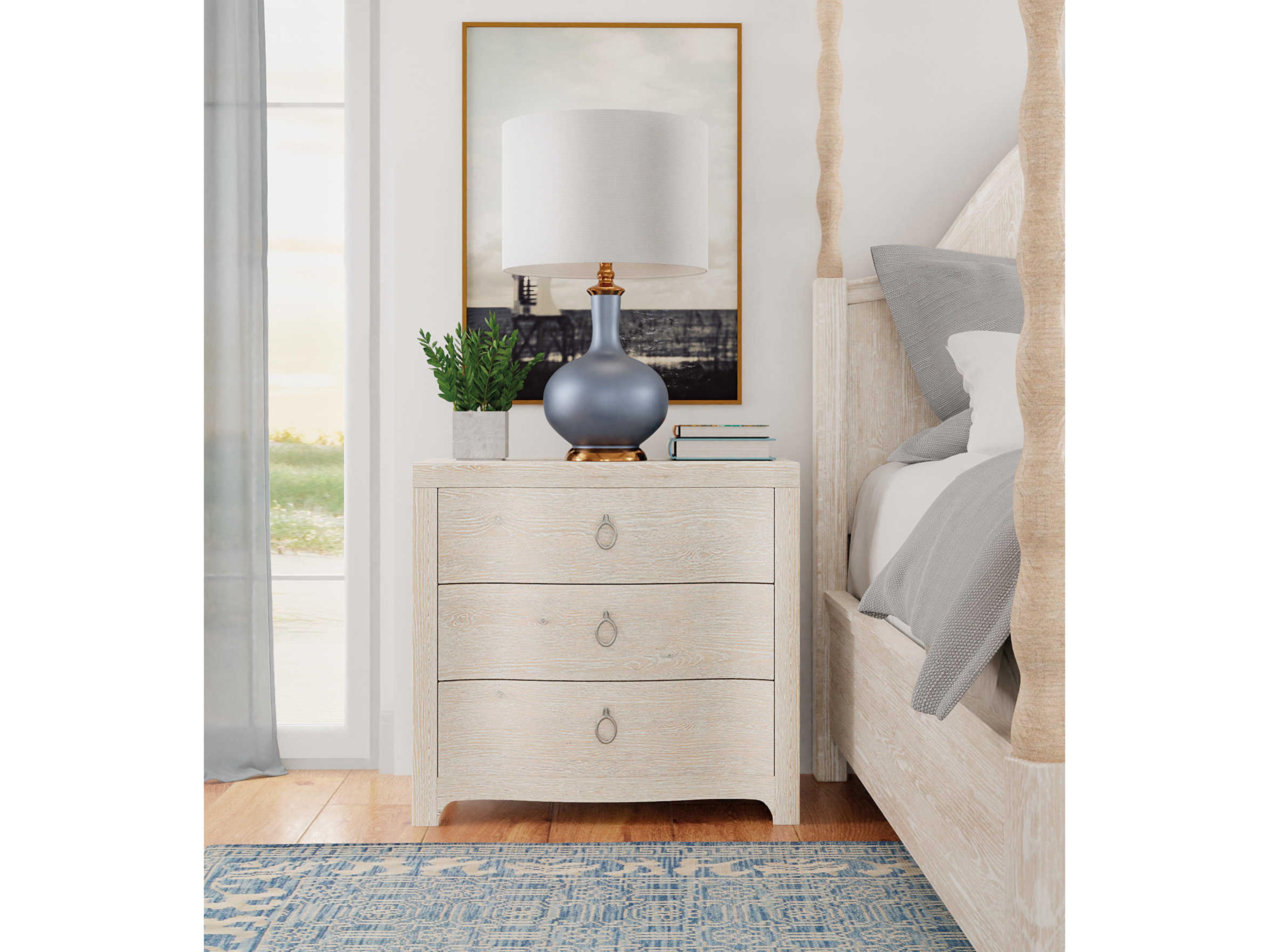 Luxecor Heritage Antigua 3-Drawers White Oak Wood Nightstand