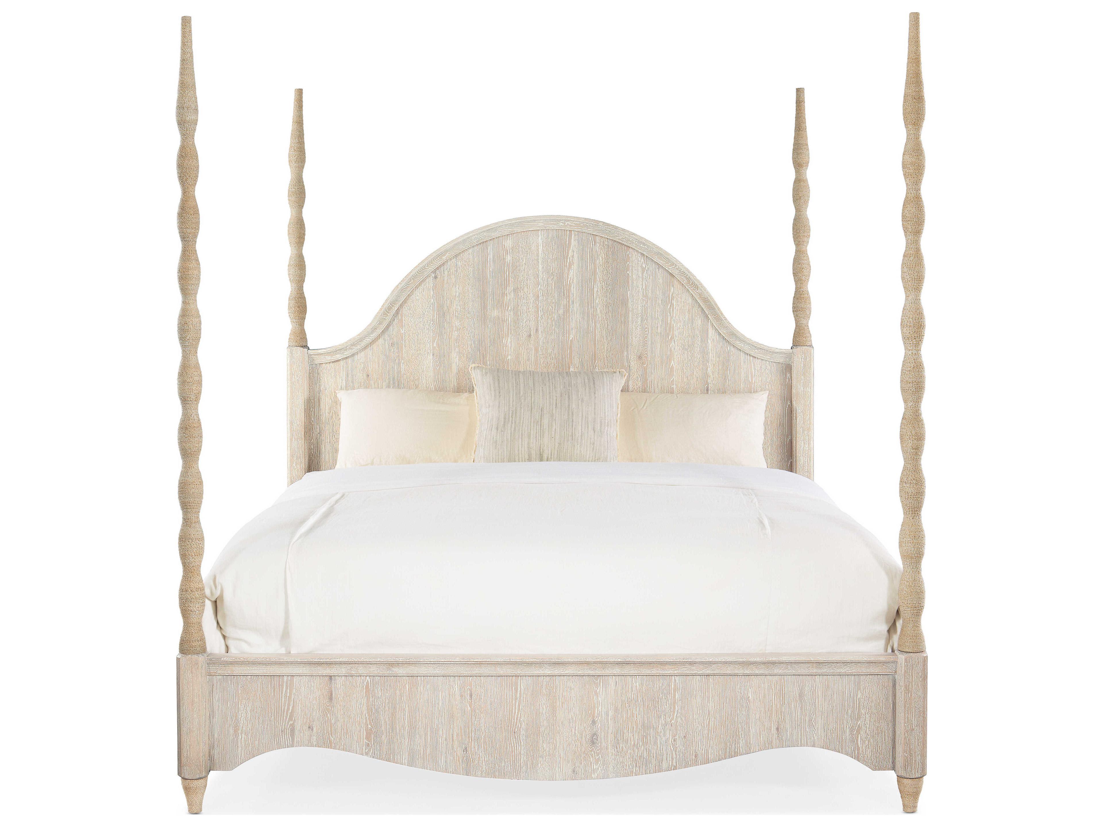 Hooker Furniture Serenity Jetty Light Wood Beige Oak California King Four Poster Bed
