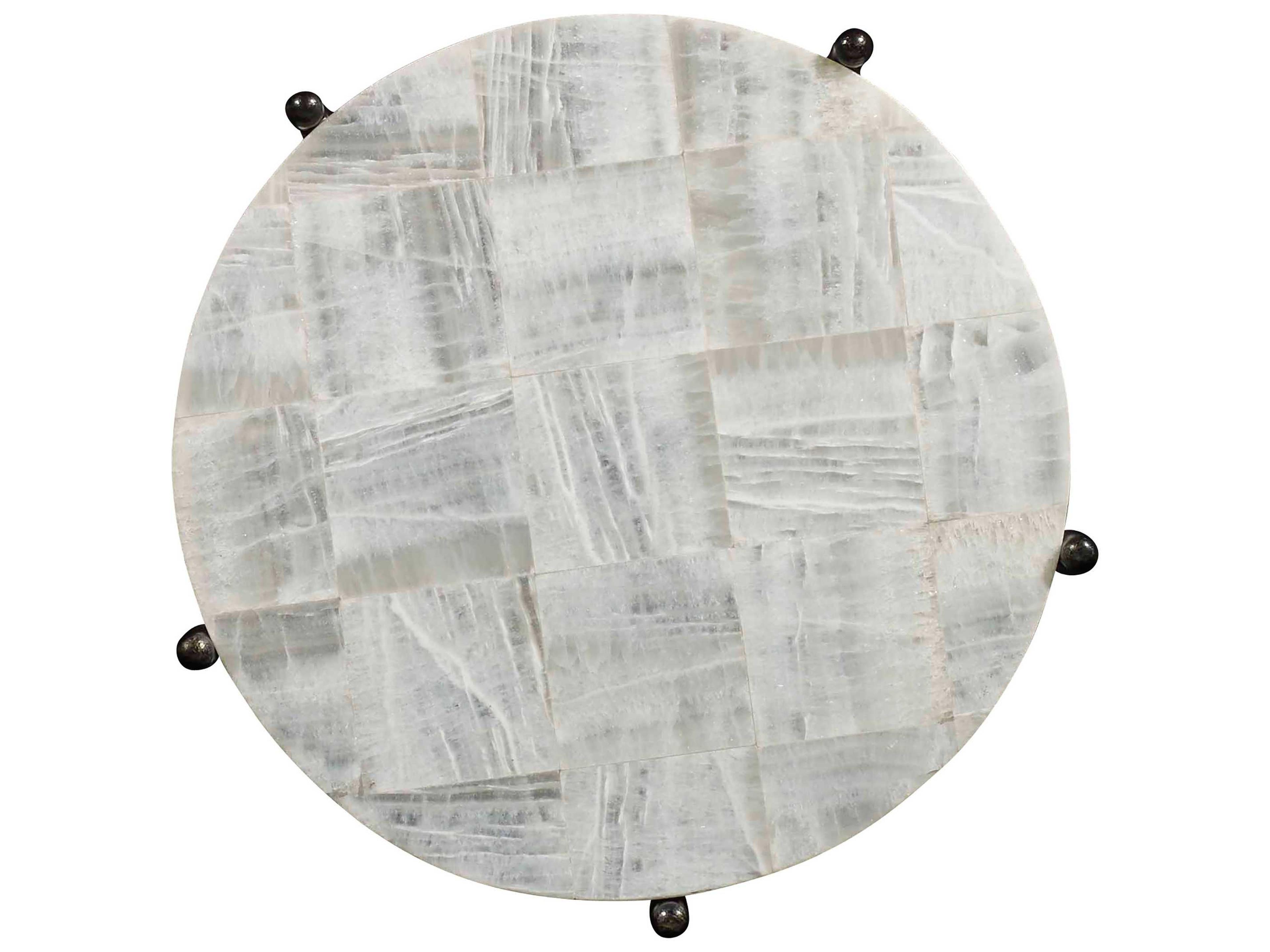 Hooker Furniture Melange Round Stone Black End Table