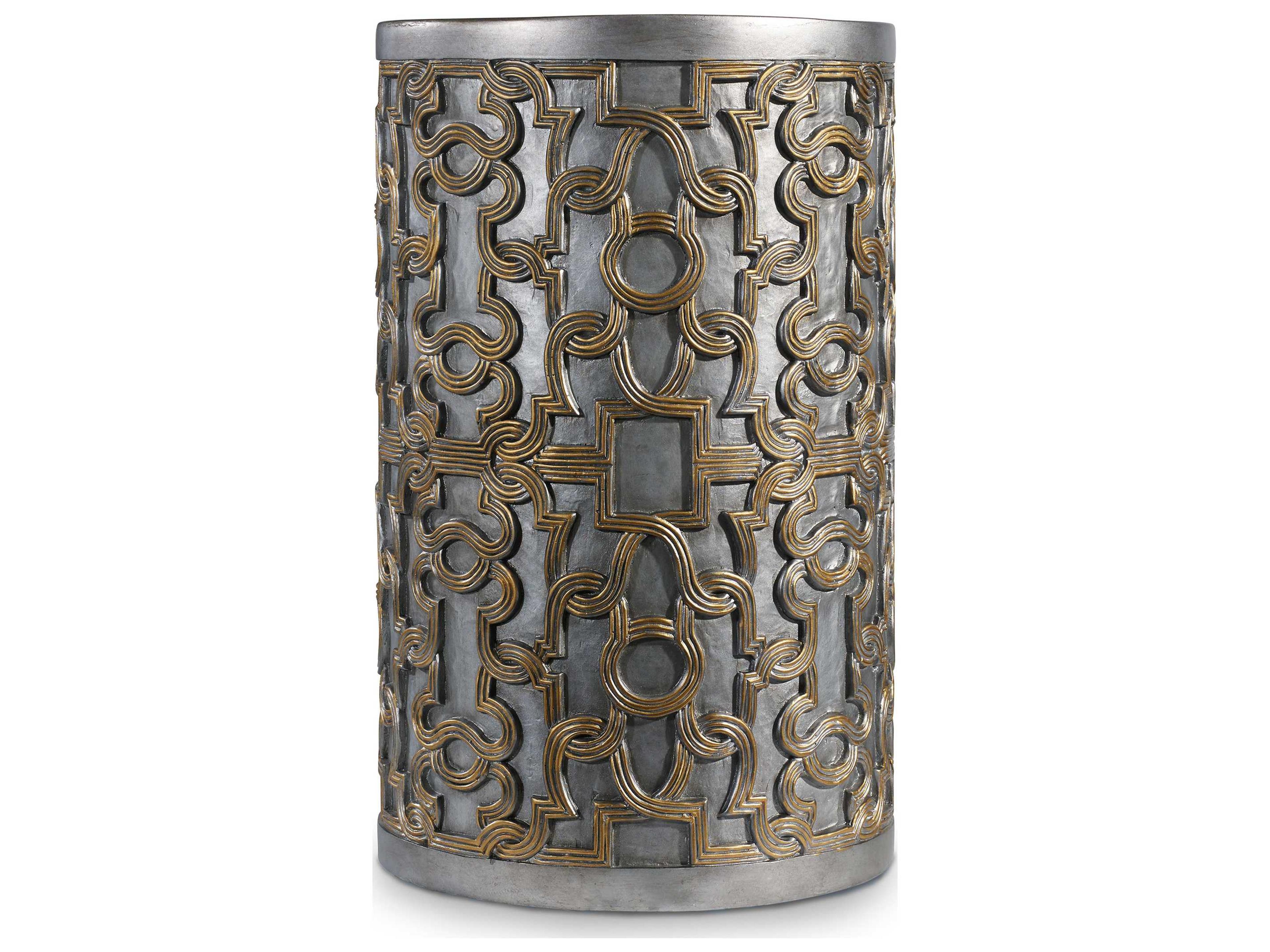 Heritage Round Wood Gold End Table