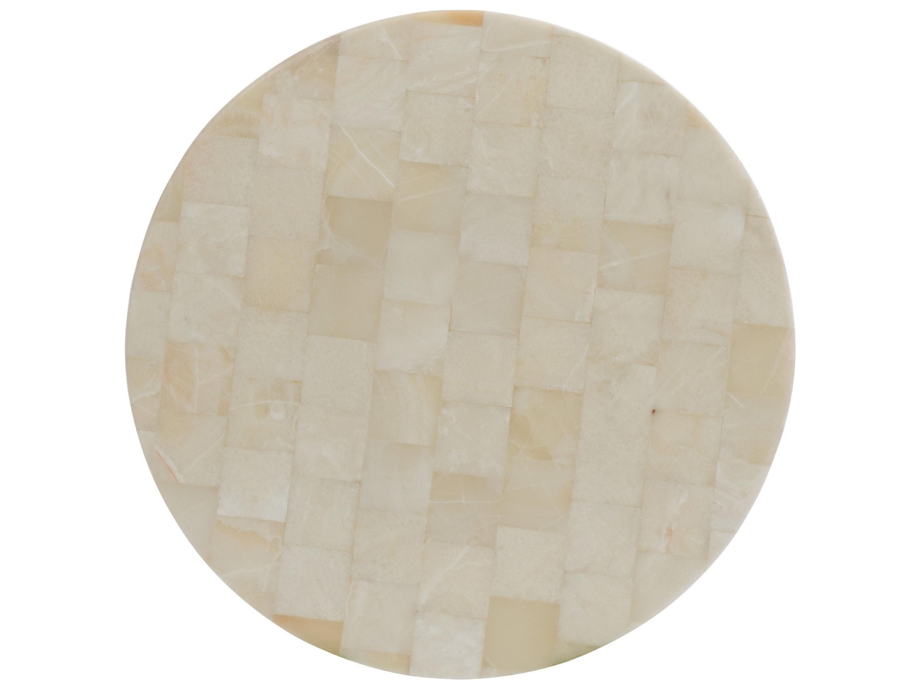 Hooker Furniture Melange Corrina Round Marble Gold Cocktail Table