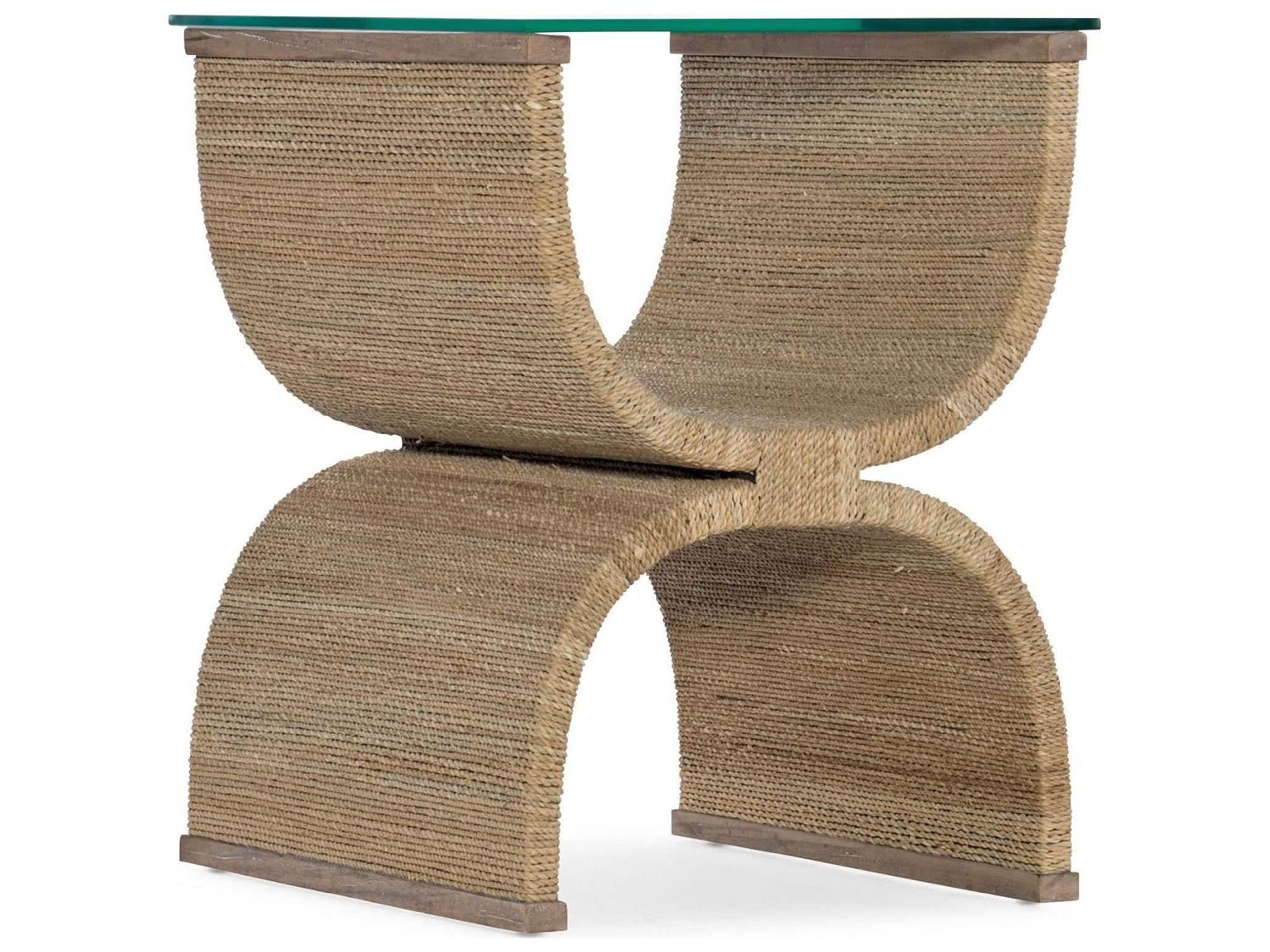 Hooker Furniture Melange Rectangular Glass Brown End Table