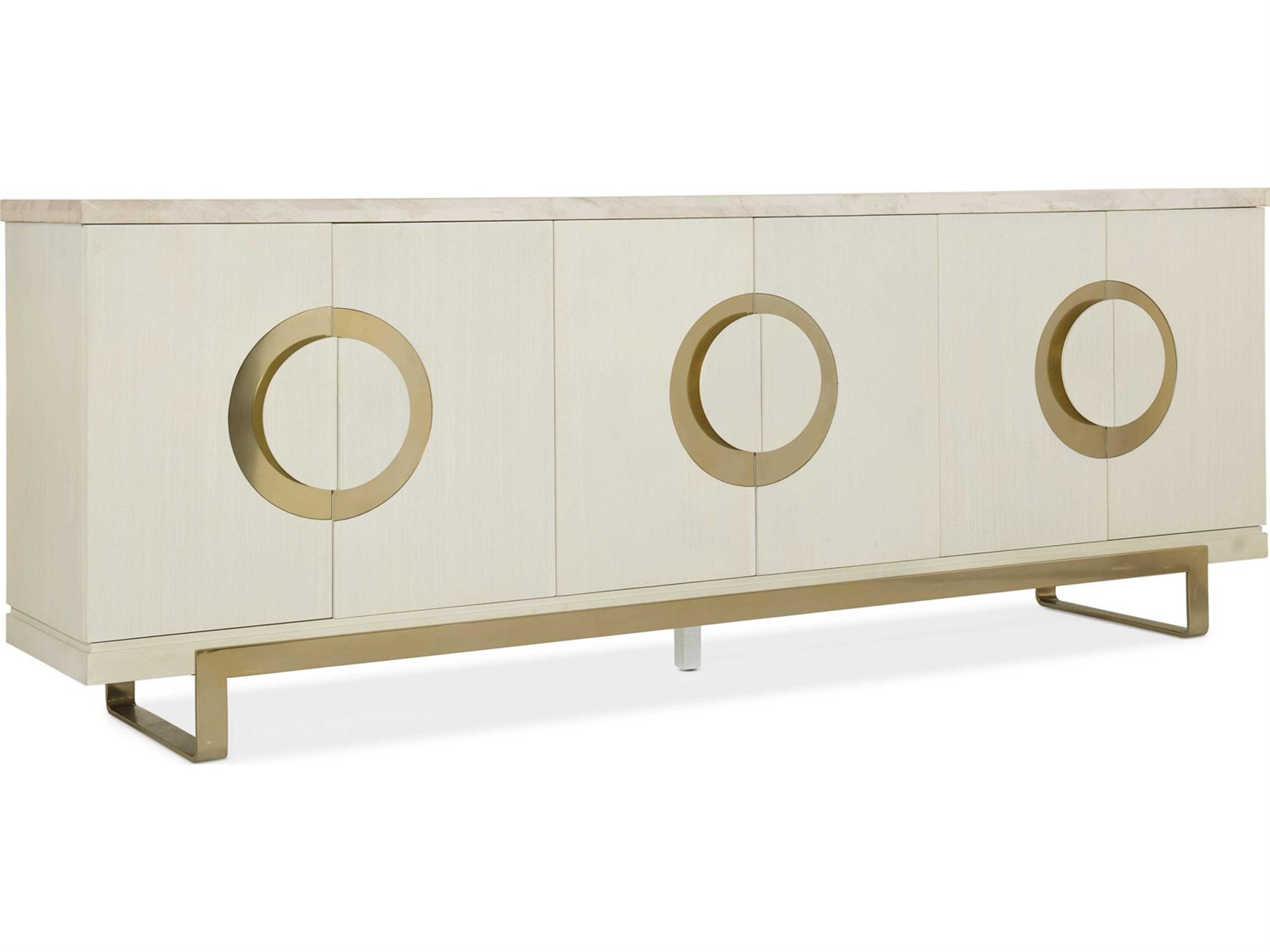 Melange Noelle 96" Rubberwood Cream With God Accents Media Console
