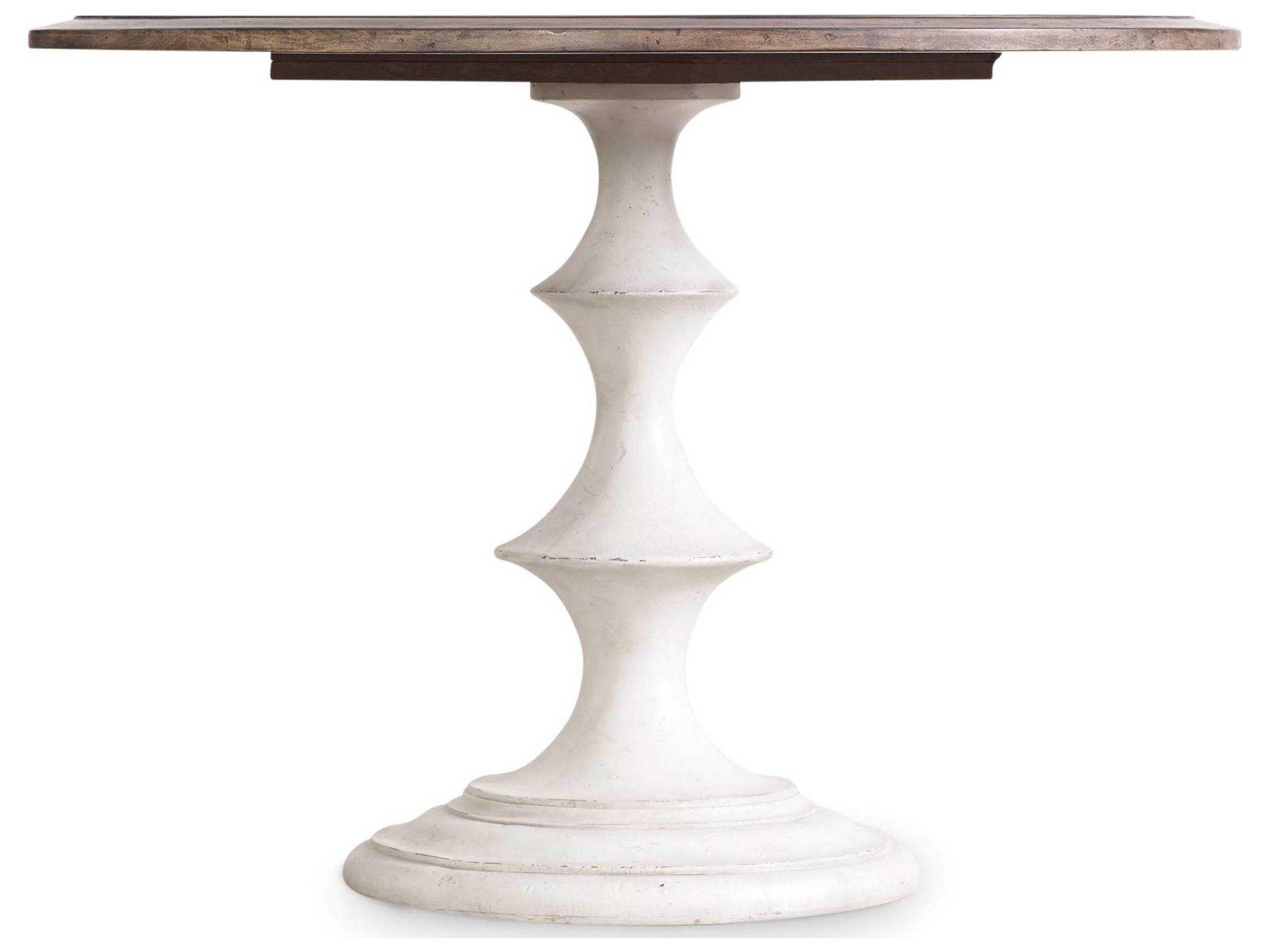 Luxecor Heritage Brynlee Round Wood Walnut Top With White Base Dining Table