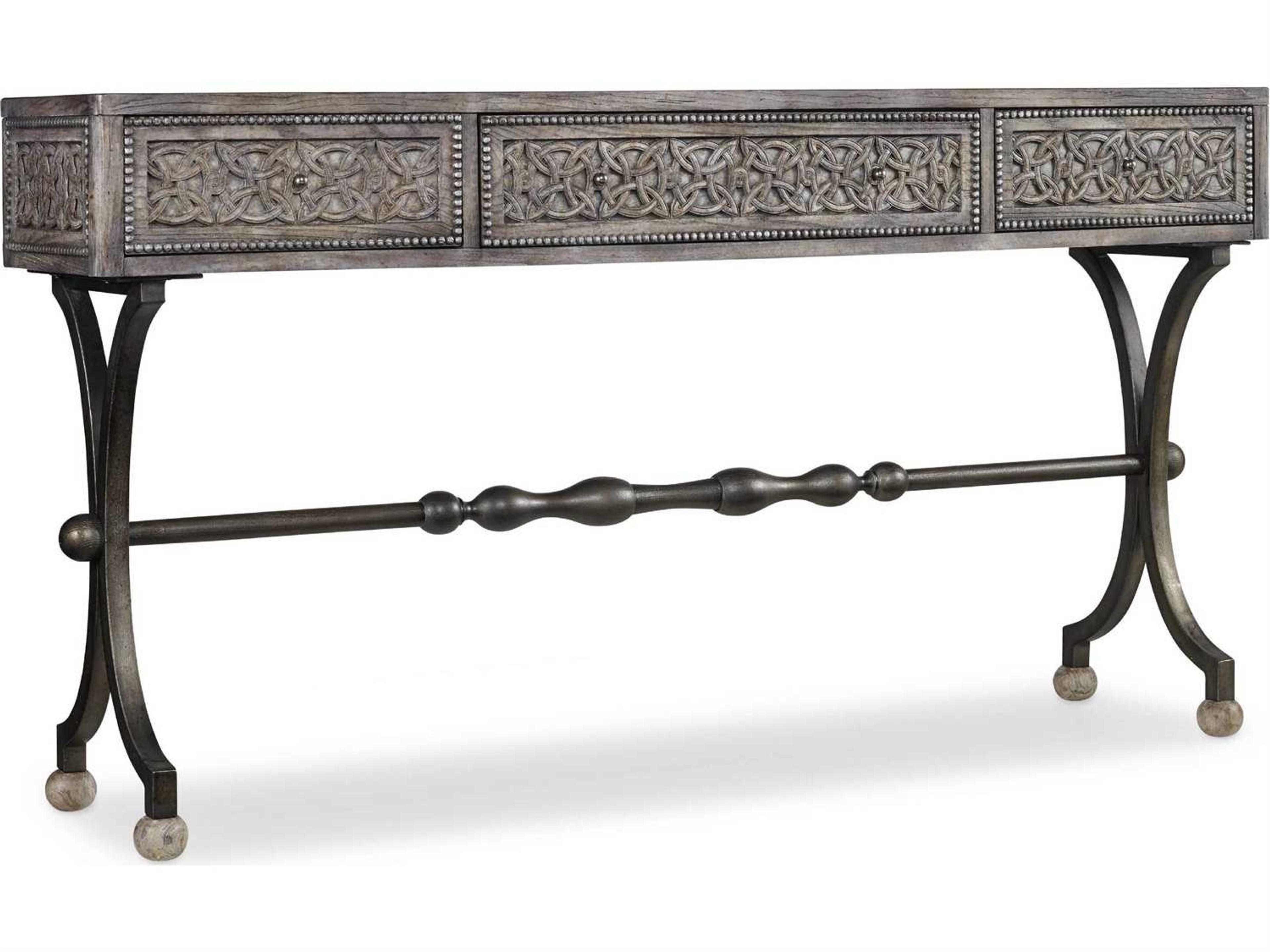 Luxecor Heritage Ravenna Rectangular Wood Rustic Gray With Cherry Top Console Table