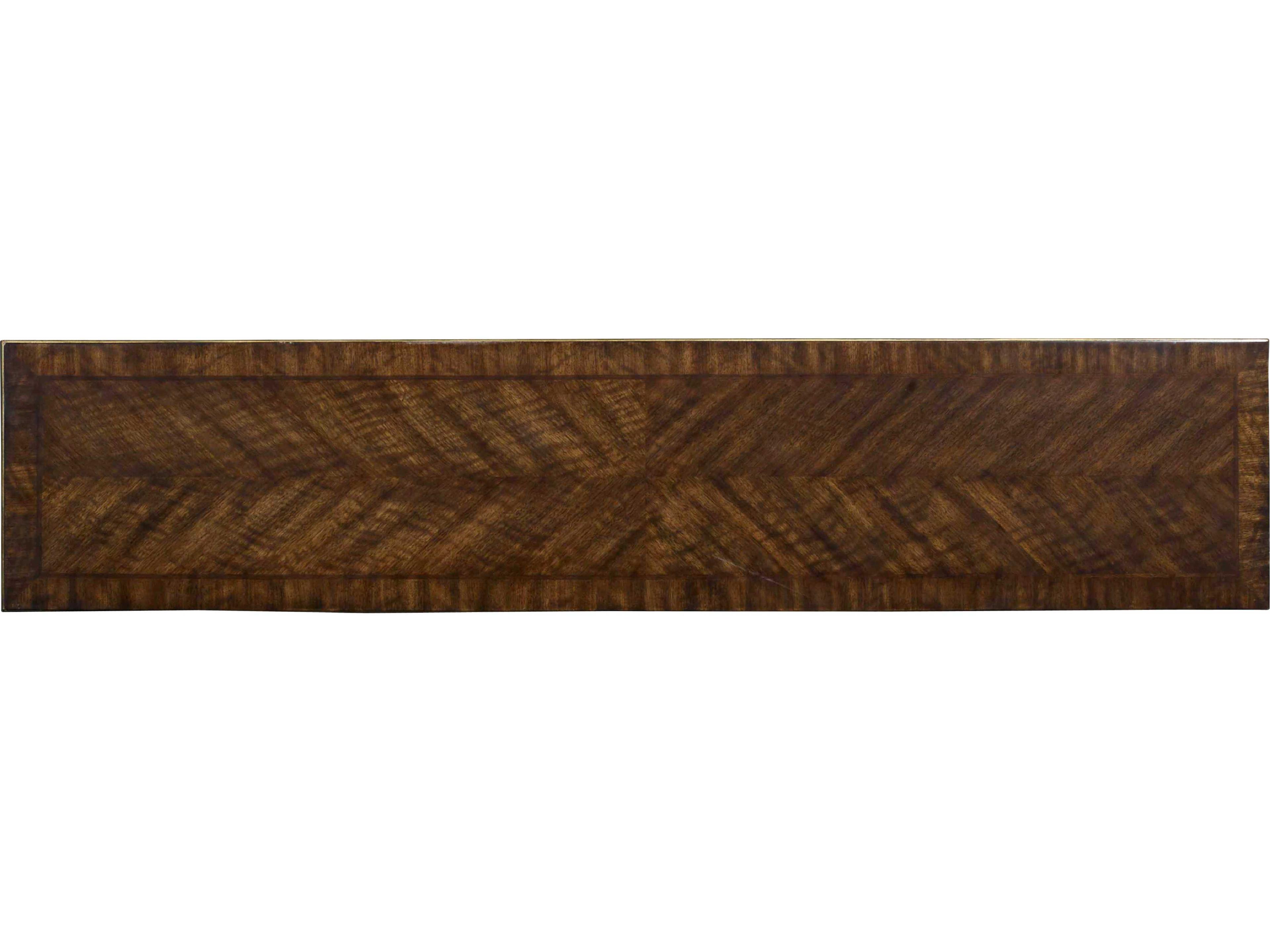 Luxecor Heritage Presidio Rectangular Wood Walnut Veneers With Gold Powder Console Table